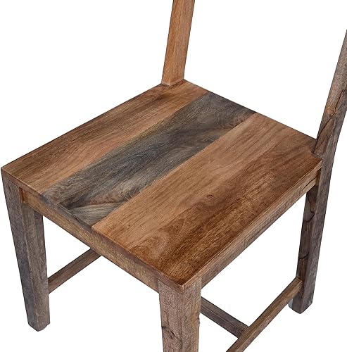 Miniatura 12 de 247 Shop at Home Alper Farmhouse - Silla auxiliar de madera de mango maciza con patas cónicas, juego de 2 para comedor, cocina, restaurante, color