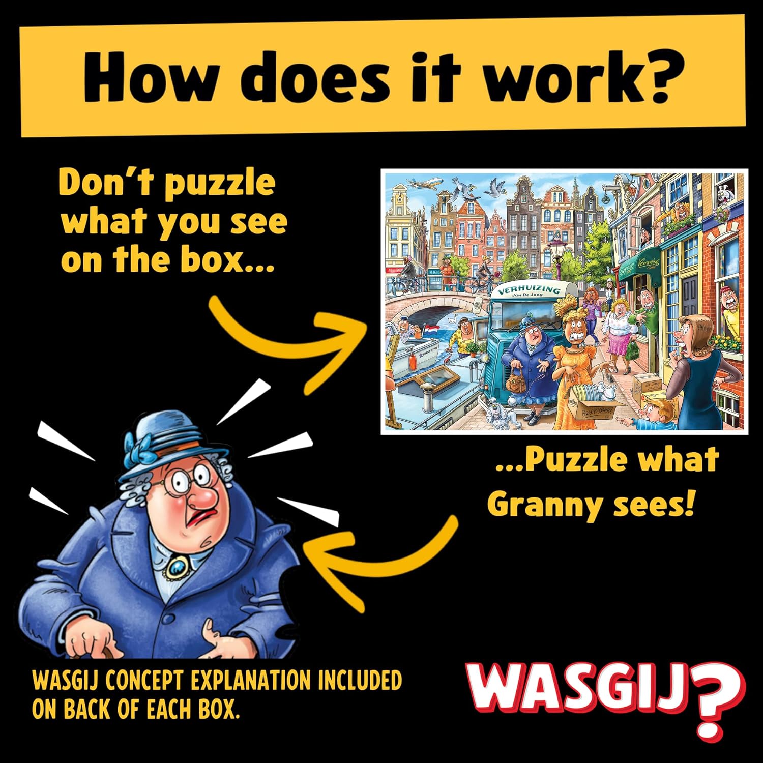 Wasgij Original 45, Moving Day - Unique 1000 Piece Jigsaw Puzzles for Adults - Colourful, Challenging & Brainteasing 1000 Pcs Adults Jigsaw Puzzle - 100% Recycled Cardboard 1000 Pc Puzzles - Jumbo