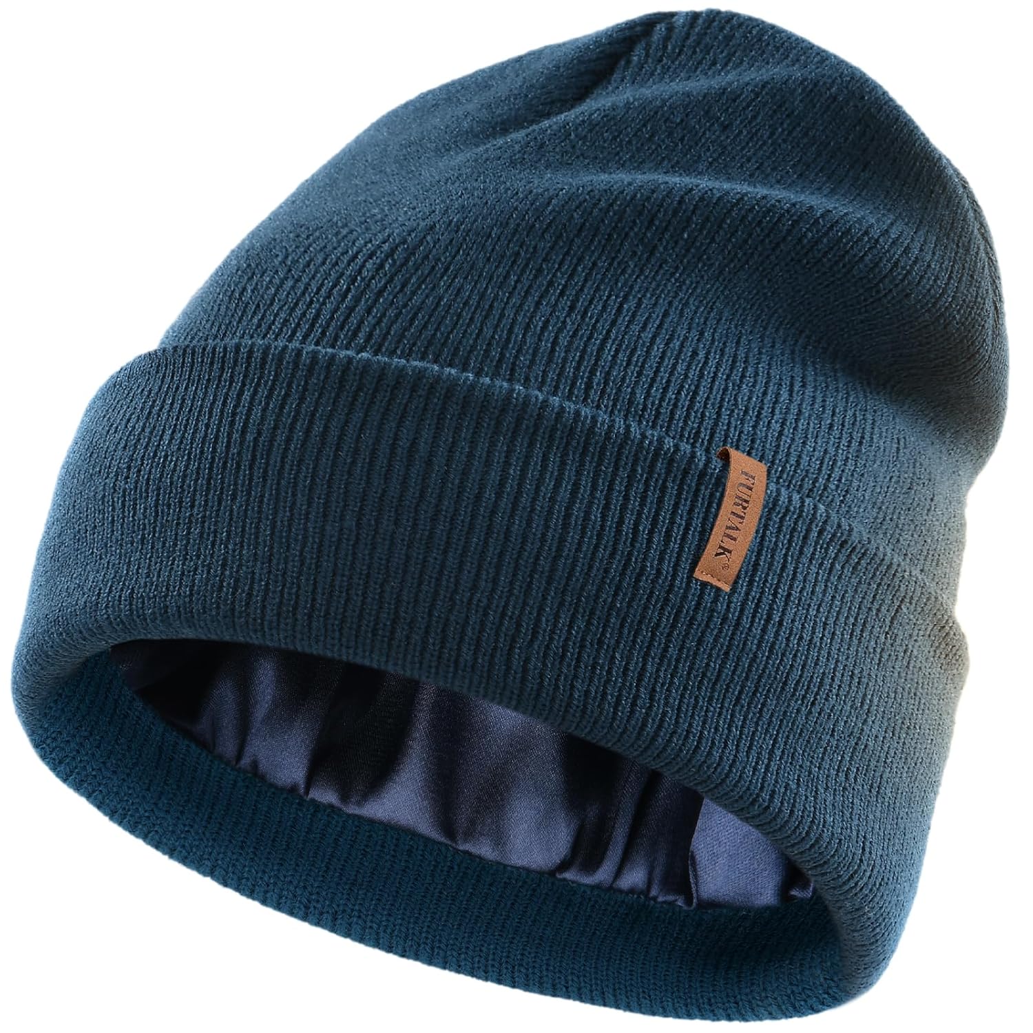 FURTALK Satin Lined Beanie for Women Men Knit Beanie Hat Acrylic Winter Hats Warm Slouchy Skull Cap