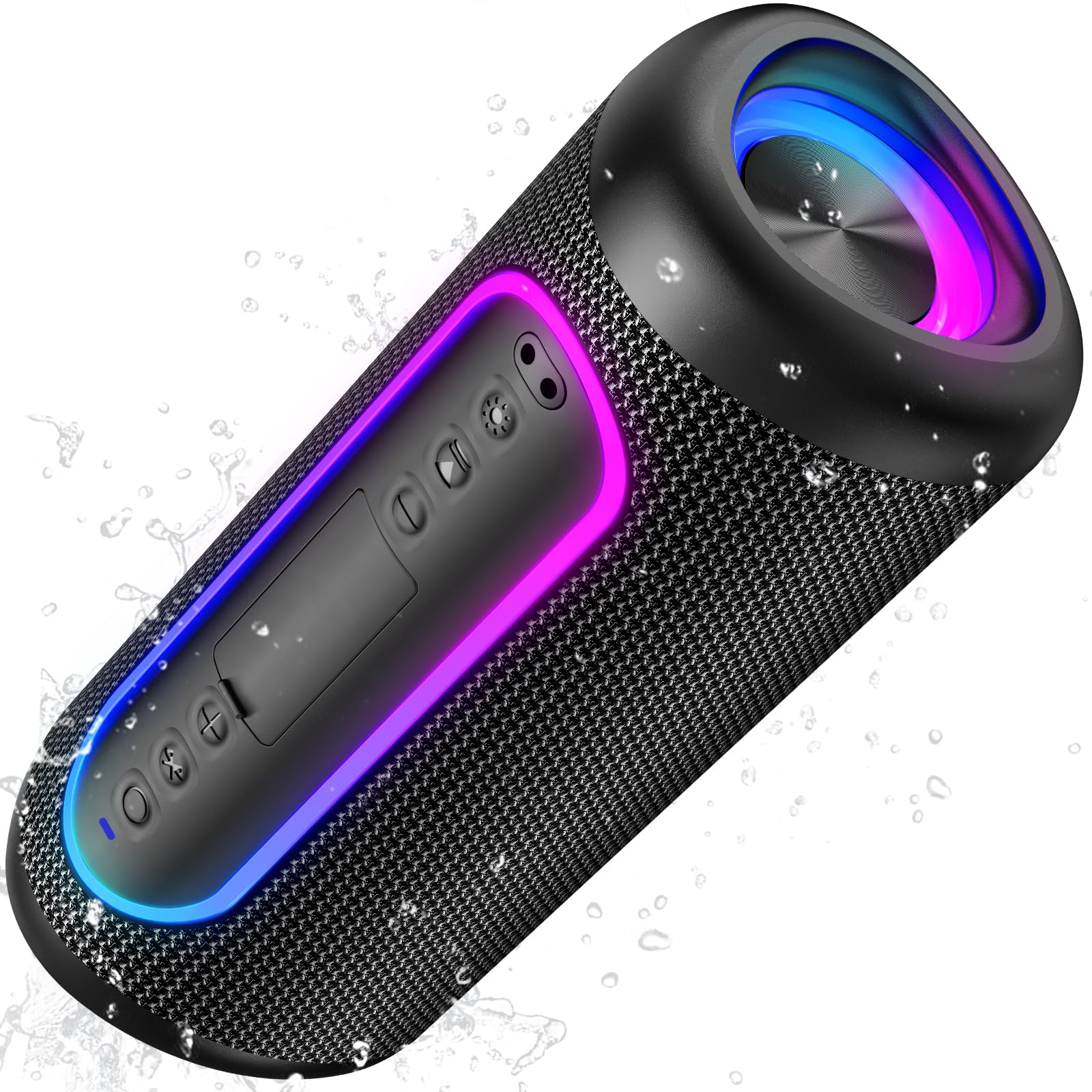 UOHHBOE Cassa Bluetooth Portatile 30W Potente Altoparlante Bluetooth 5.4 Accoppiamento TWS 30 ore Impermeabile IPX5 con Luci LED Colorate Ritmiche per Chiavetta USB AUX e TF per Esterno Festa