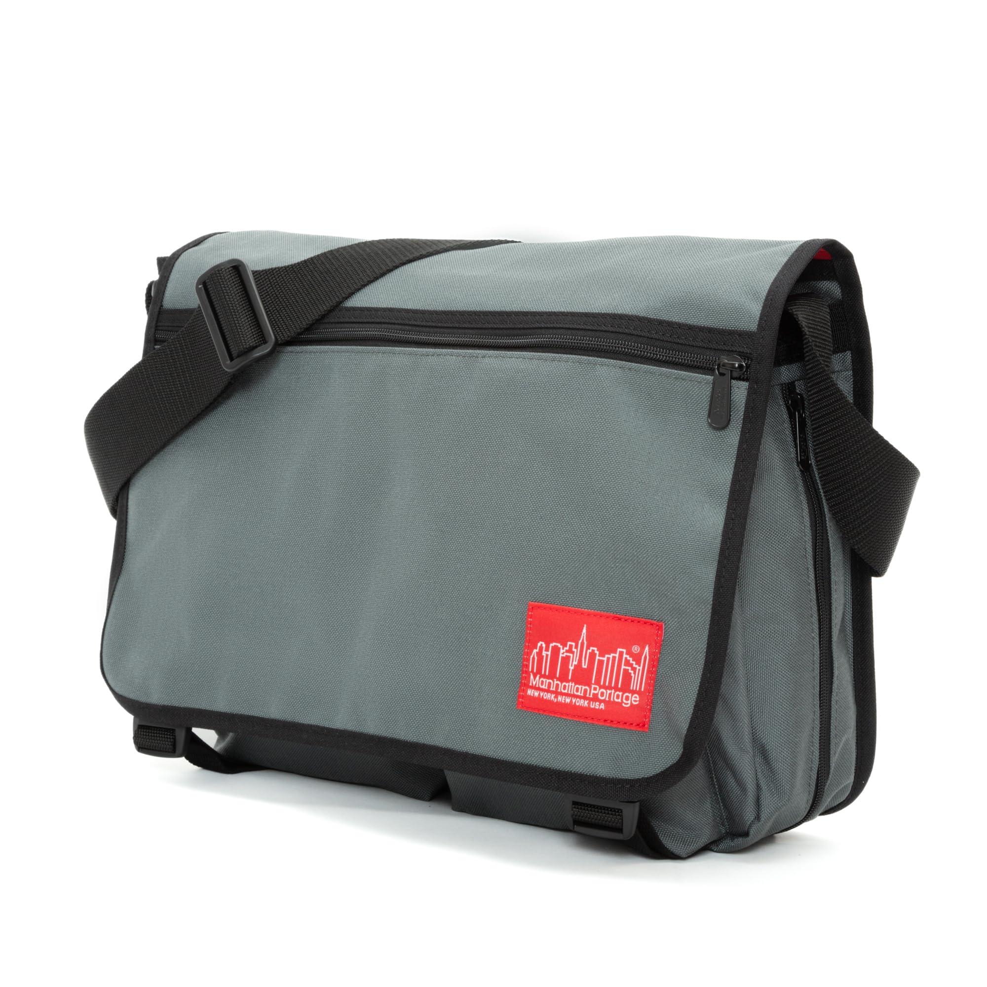 Manhattan Portage Europa Messenger Bag (Large) Expandable With Laptop Sleeve Water Resistant Luggage Attachment 1000D Cordura For Work College Travel