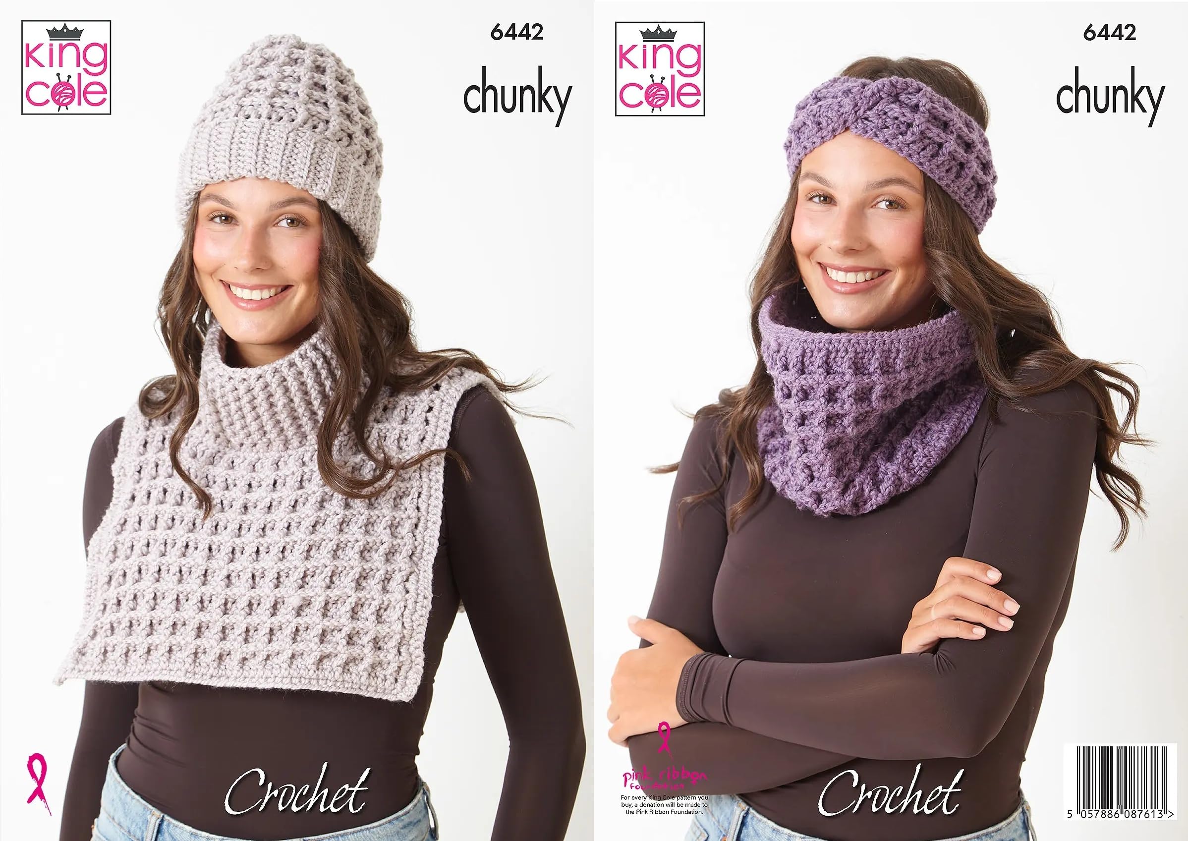 King Cole Chunky Crochet Pattern Pamphlet - 6442 Ladies Accessories (4 Designs)