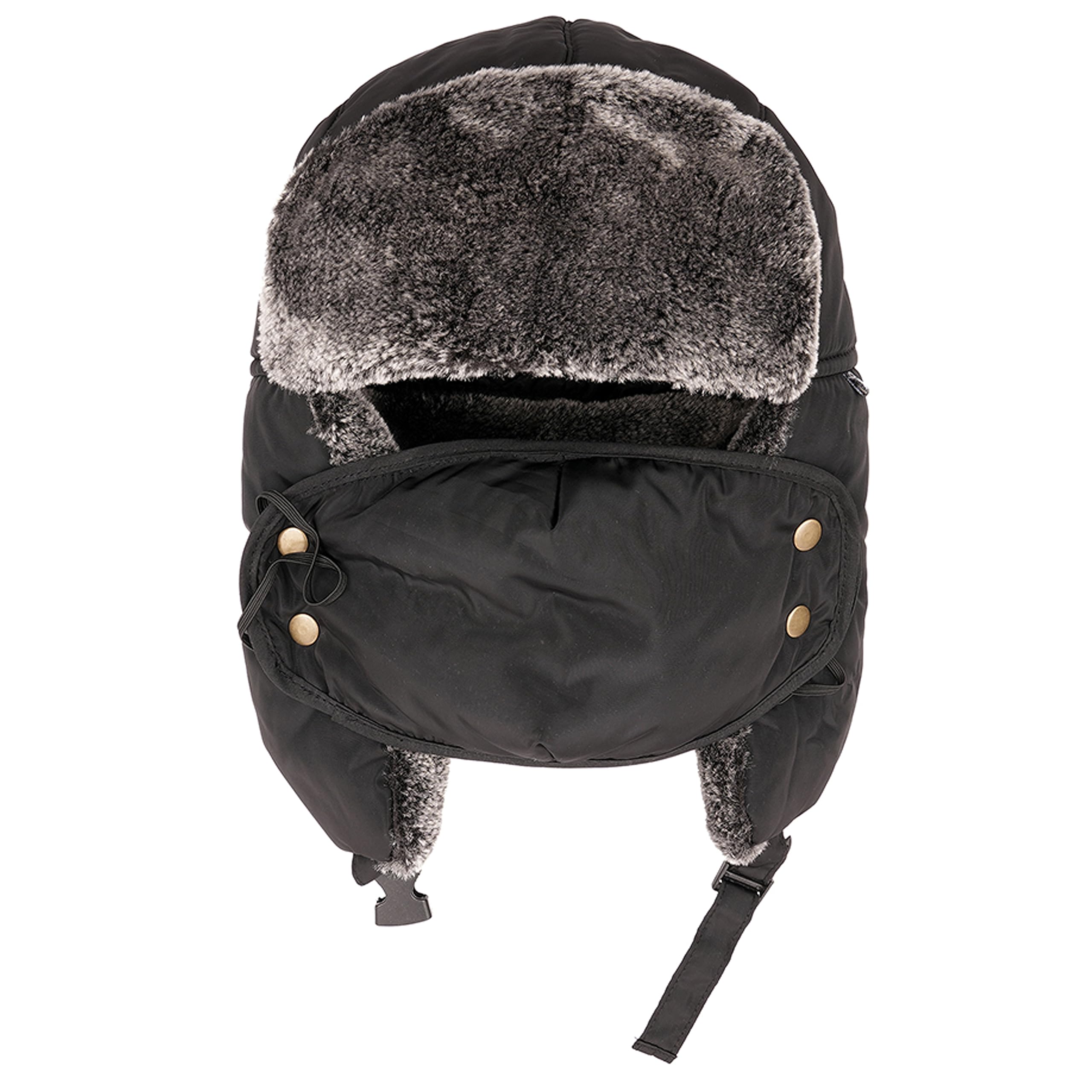Heatwave Thermalwear Men's Black Heatwave 3 In 1 Trapper Hat With Mask Showerproof Super Soft Lightweight Comfortable Neck Warmer Ear Flap Waterproof And Windproof For Winter,
