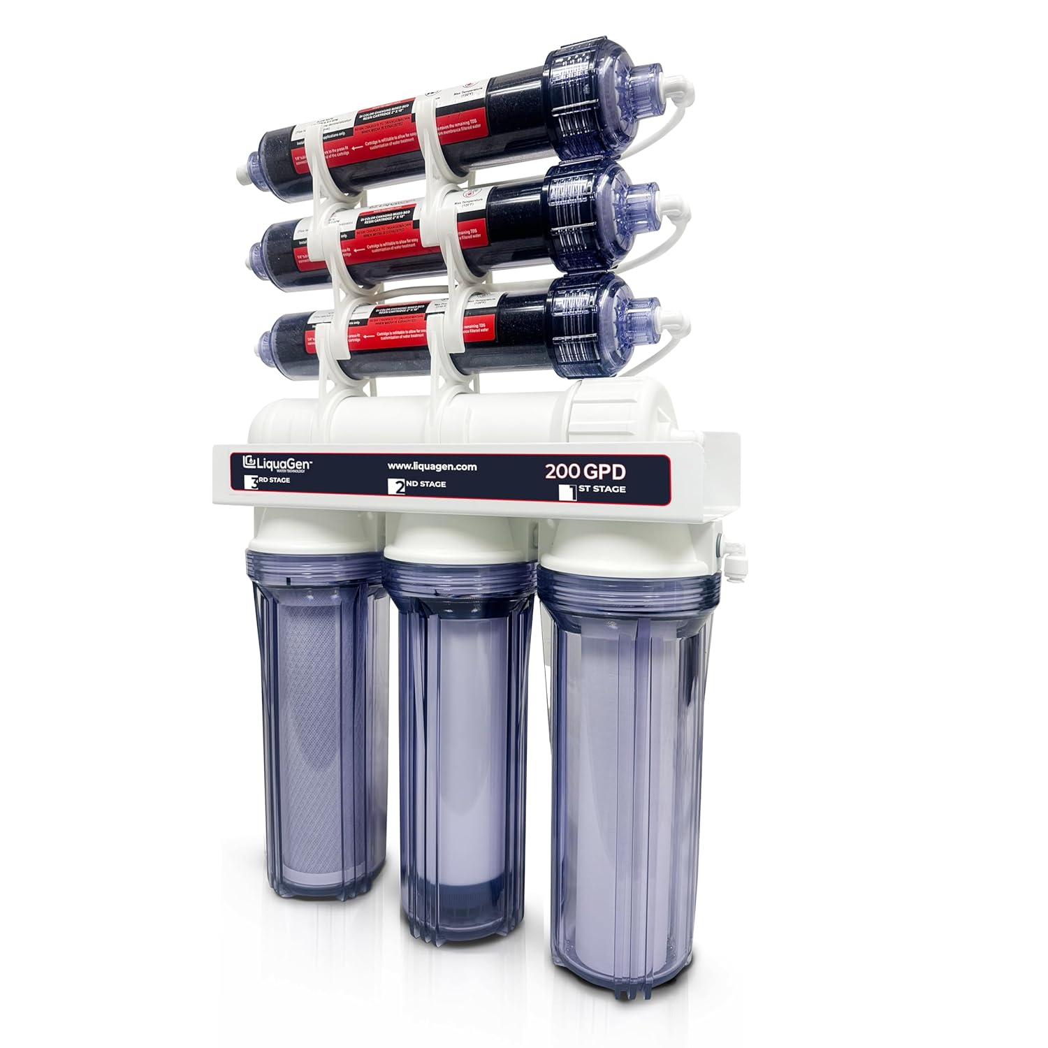 LiquaGen - Heavy Duty & High Capacity 7-Stage Aquarium Reef and Deionization Reverse Osmosis Water Filter Systems RO/DI | 0 PPM - 200 GPD