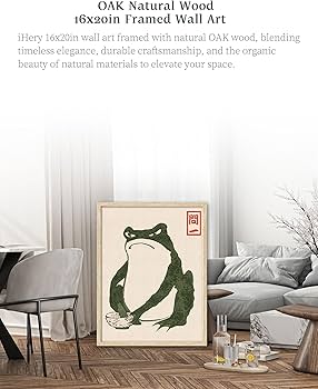 Amazon.com: iHery Natural OAK Wood Framed Wall Art, Large 16x20in