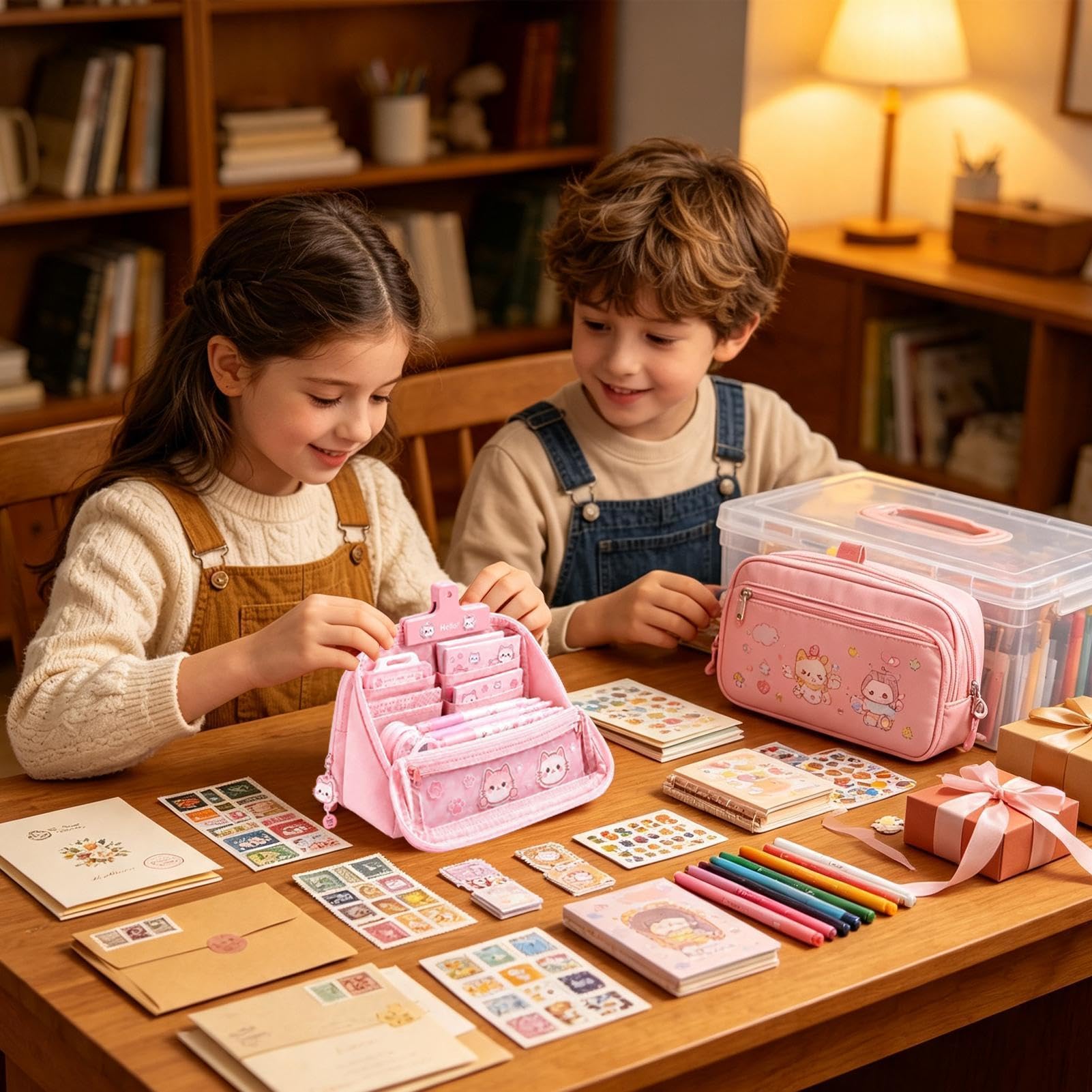 Set Astuccio Estetica Gatto Grande Capacità | Set Astuccio Cancelleria Per Studio Quotidiano Pittura Creazione Corso D'Arte Esami Viaggi Compagno Di Classe E Amico