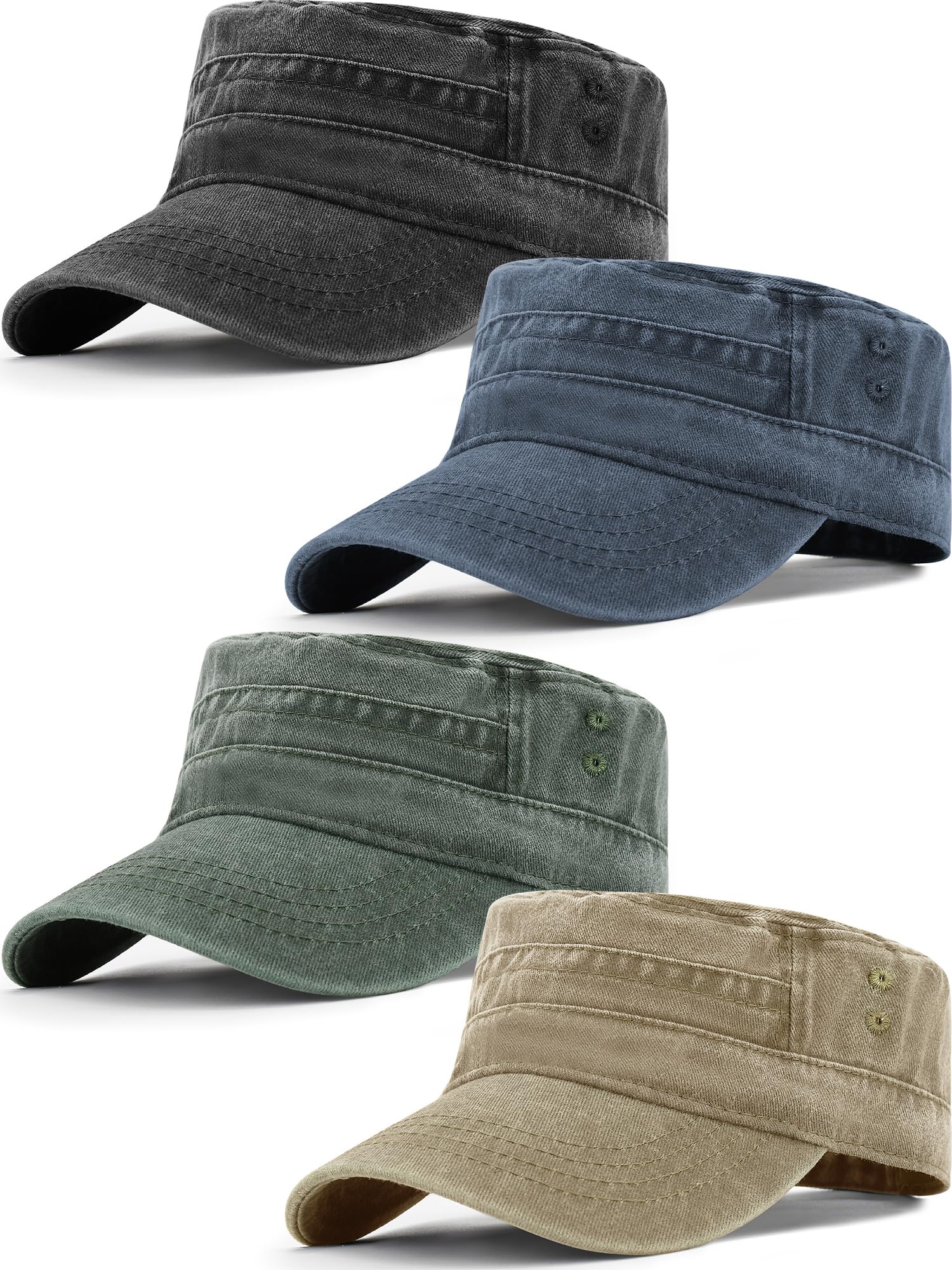 Military Caps Adjustable Cadet Hats Army Patrol Veteran Hat for Men Women