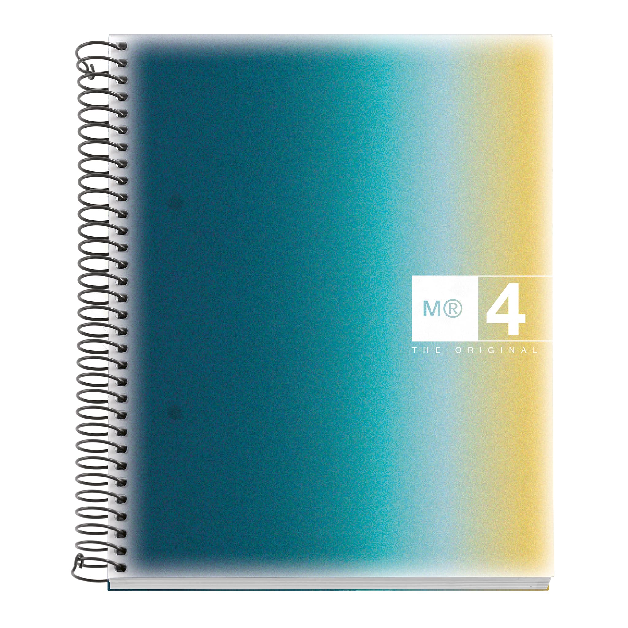 Miquelrius - A5 notebook, polypropylene cover, A5 notebook with 120 micro-perforated sheets, lined notebook with 4 colours to organize, Extra Opaque paper 70 g/m², 2 holes for filing
