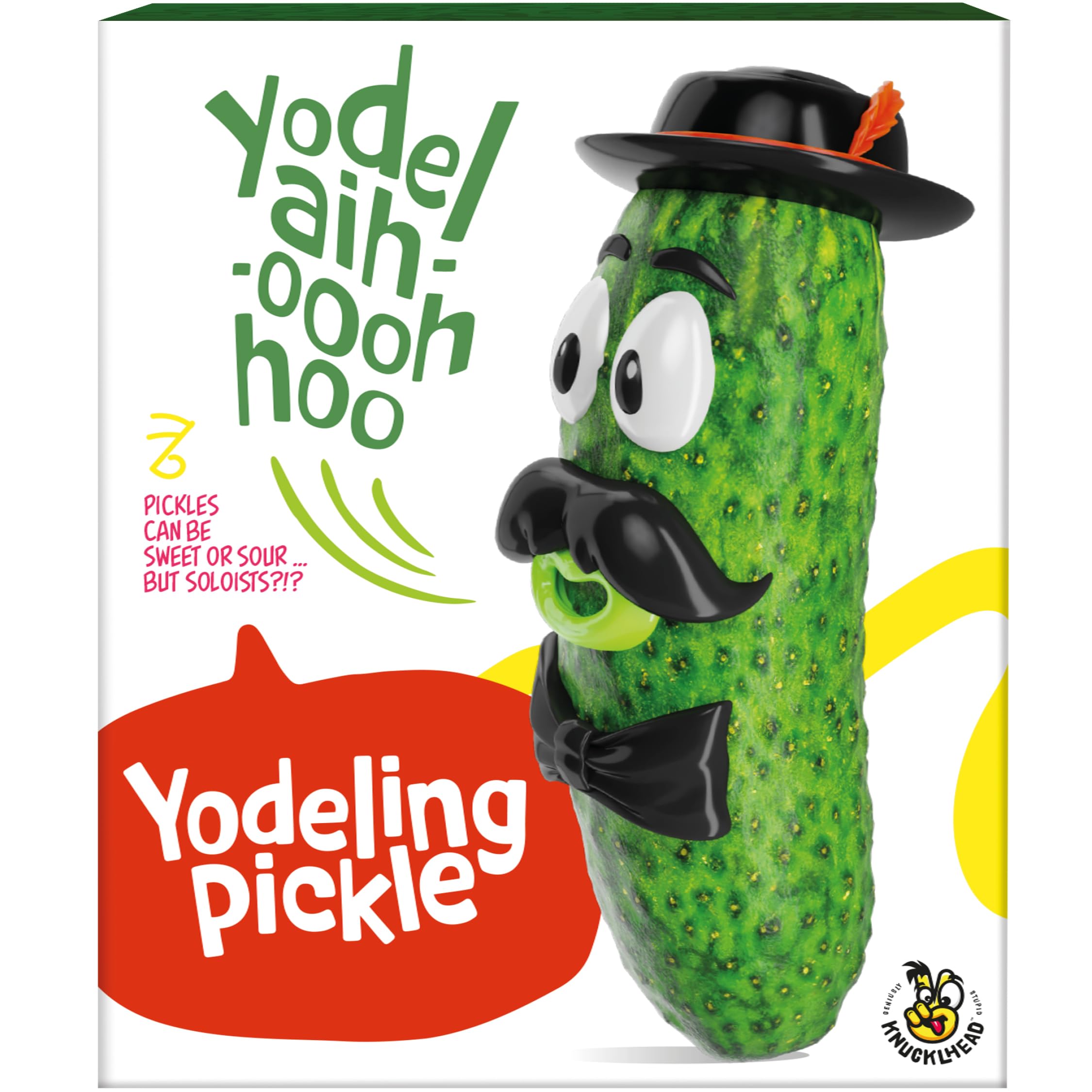 White Elephant Gifts for Adults & Kids - Yodeling Pickle - Funny Gag Gift for Men, Women, Dad, Teens - Small Funny Christmas Ideas Stocking Stuffers - Unique for Yankee Swap - Weird Toys