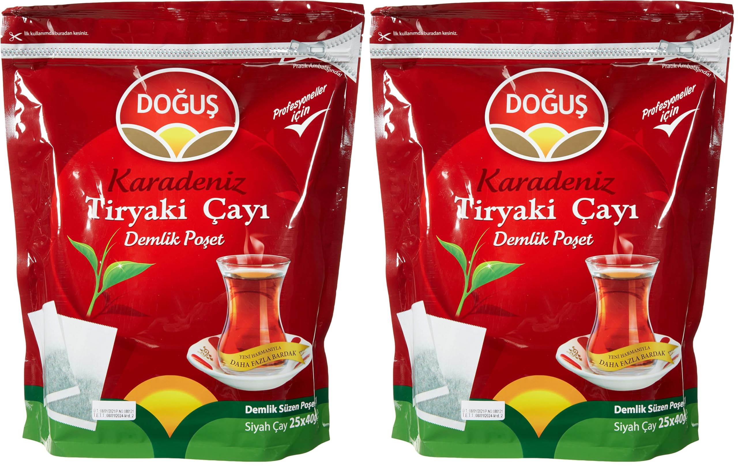 DOĞUŞ ÇAY Doğuş Karadeniz Tiryaki Çayı (Demlik Poşet, 40 Gr x 25 Adet) (2 paketi)