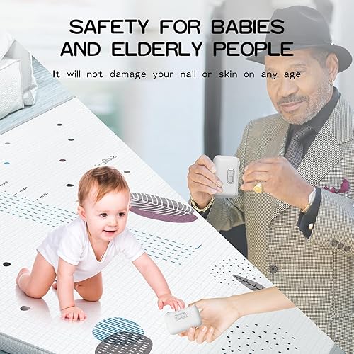 Miniatura 5 de Cortaúñas eléctrico, cortaúñas automático con 2 velocidades ajustables, cortador de uñas recargable inalámbrico con luz LED, recortador de uñas