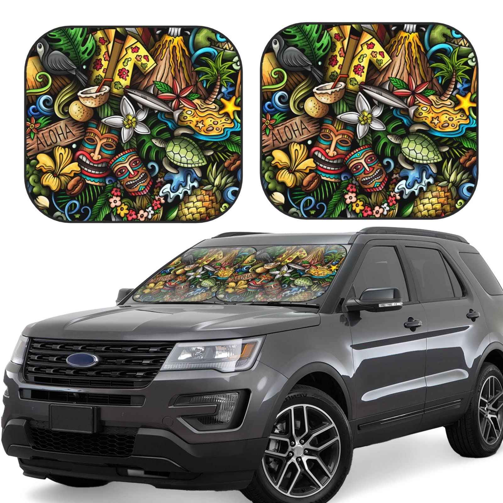 Amazon.co.jp: ハワイアン文化 車用サンシェード カーフロント