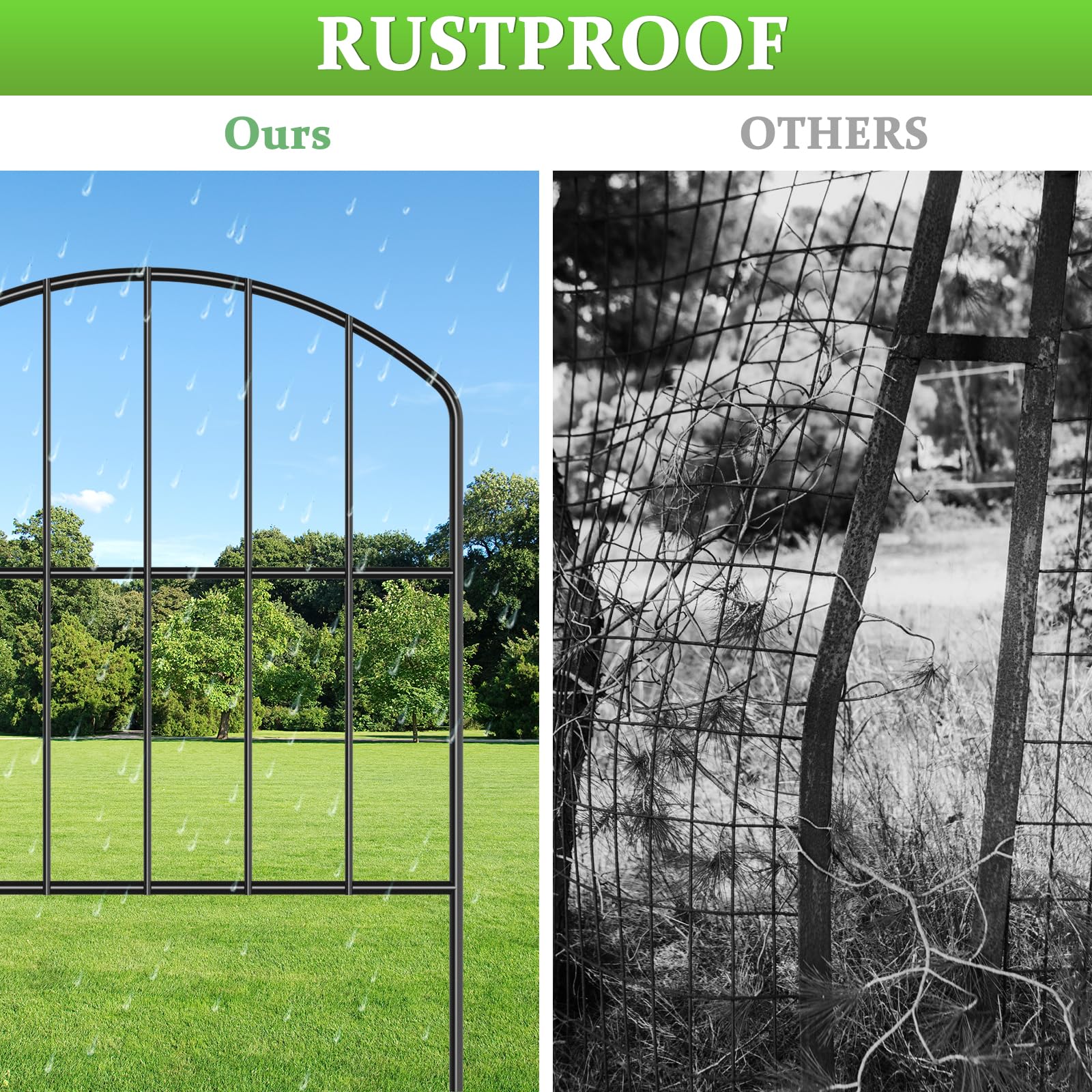 LIANTRAL 28 Pezzi Recinzione per Animali in Metallo, Recinzione Decorativa da Giardino a Innesto 41 cm x 9 m, Design Curvo, Antiruggine, Nessuna Necessità di Scavi, Recinzione per Cani e Conigli