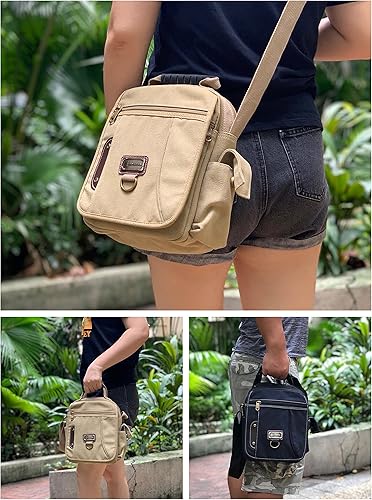 Miniatura 3 de Bolso de mano para hombre, bolso de hombro pequeño de lona, bolso de mensajero, bolsa de viaje, bolsa de trabajo para hombre