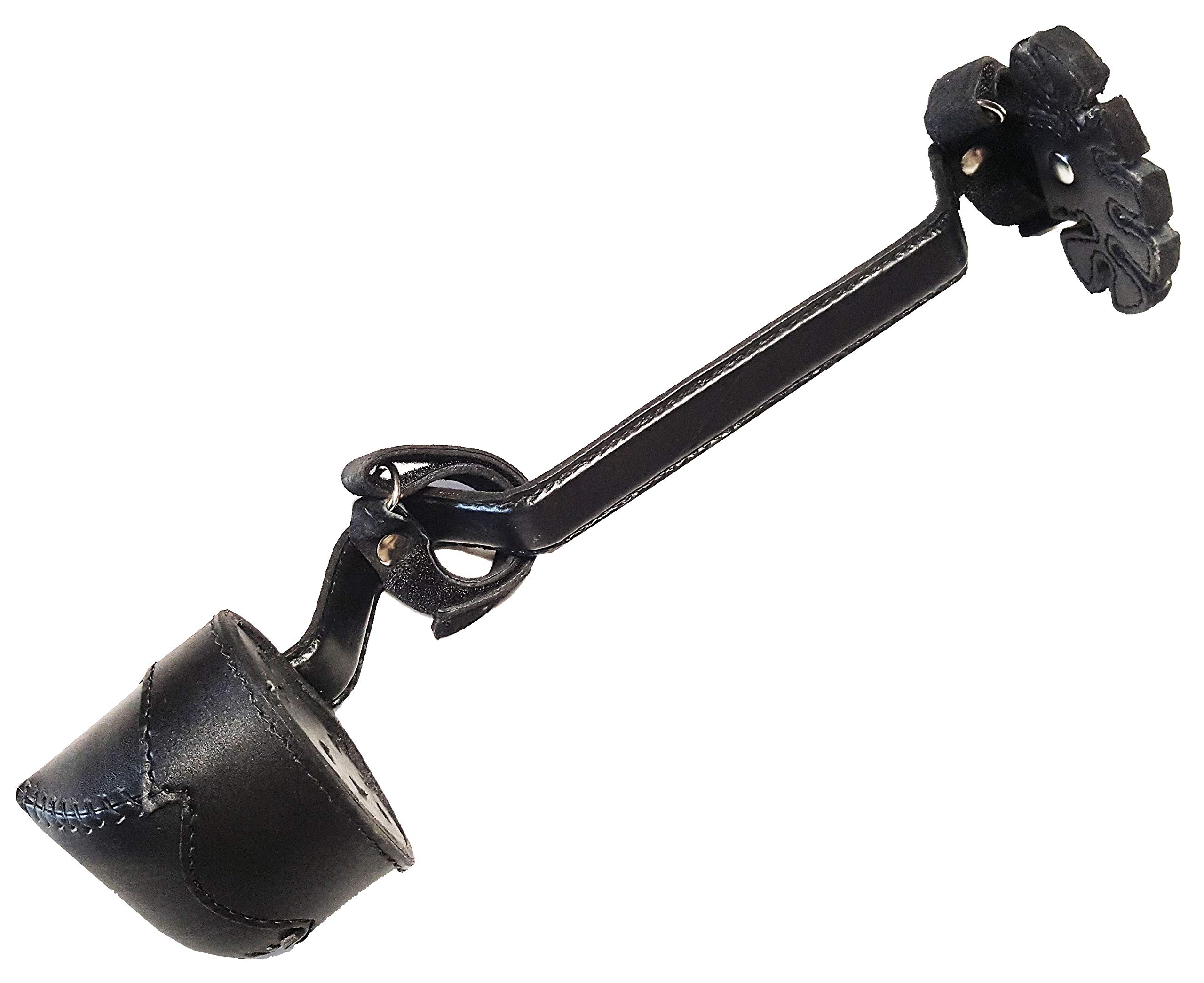 Carcaj con arco (piel) Soporte para flechas. Tiro con arco negro.