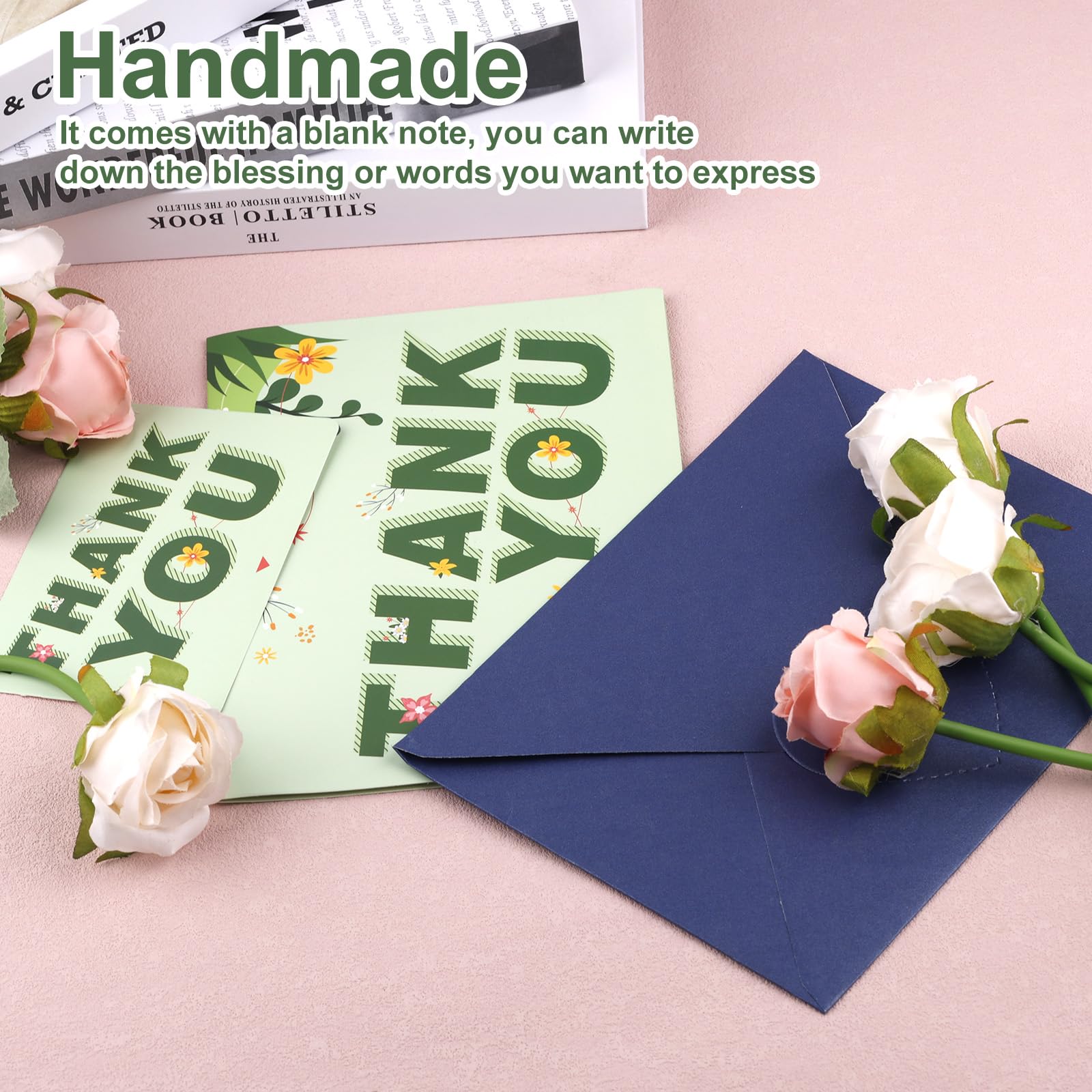 lasuroa Carte Remerciement 3D, Pop-Up avec Enveloppe et Note Vierge pour Garçons Filles Hommes Femmes Mamans Papas Enseignants pour Exprimer Leur Gratitude