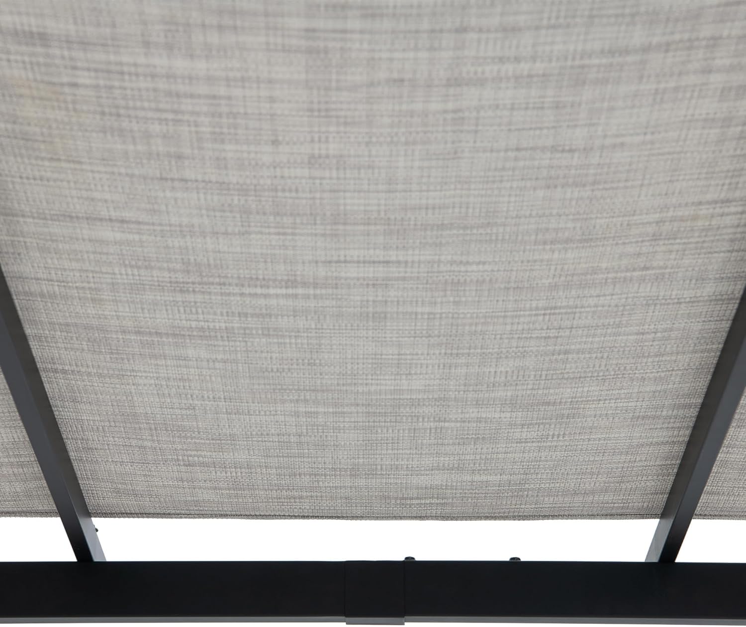 Sunjoy 9 x 9 ft. Pergola, Outdoor Patio Matte Black Steel Classic Frame Pergola with Retractable White Canopy Shade for Backyard, Garden Activities, Light Gray