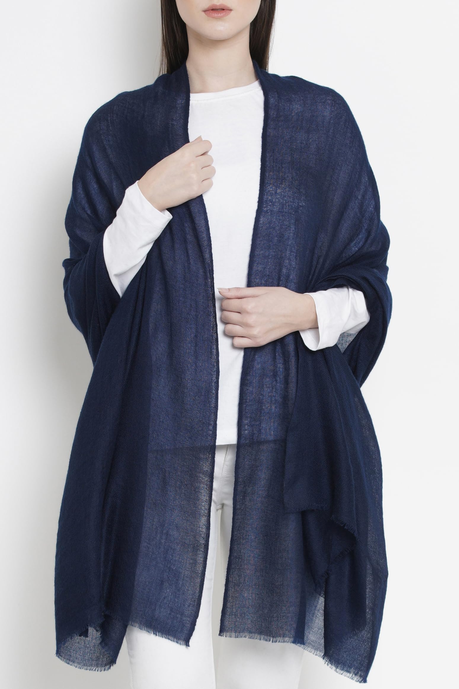 100% Cachemire Sciarpa Fatto in Kashmir (Confezione Regalo) Lana Merino Intelligente Seta Scialle Sopraffina Super Morbida Donna Uomo Pashmina Autunno Inverno Marina Blu