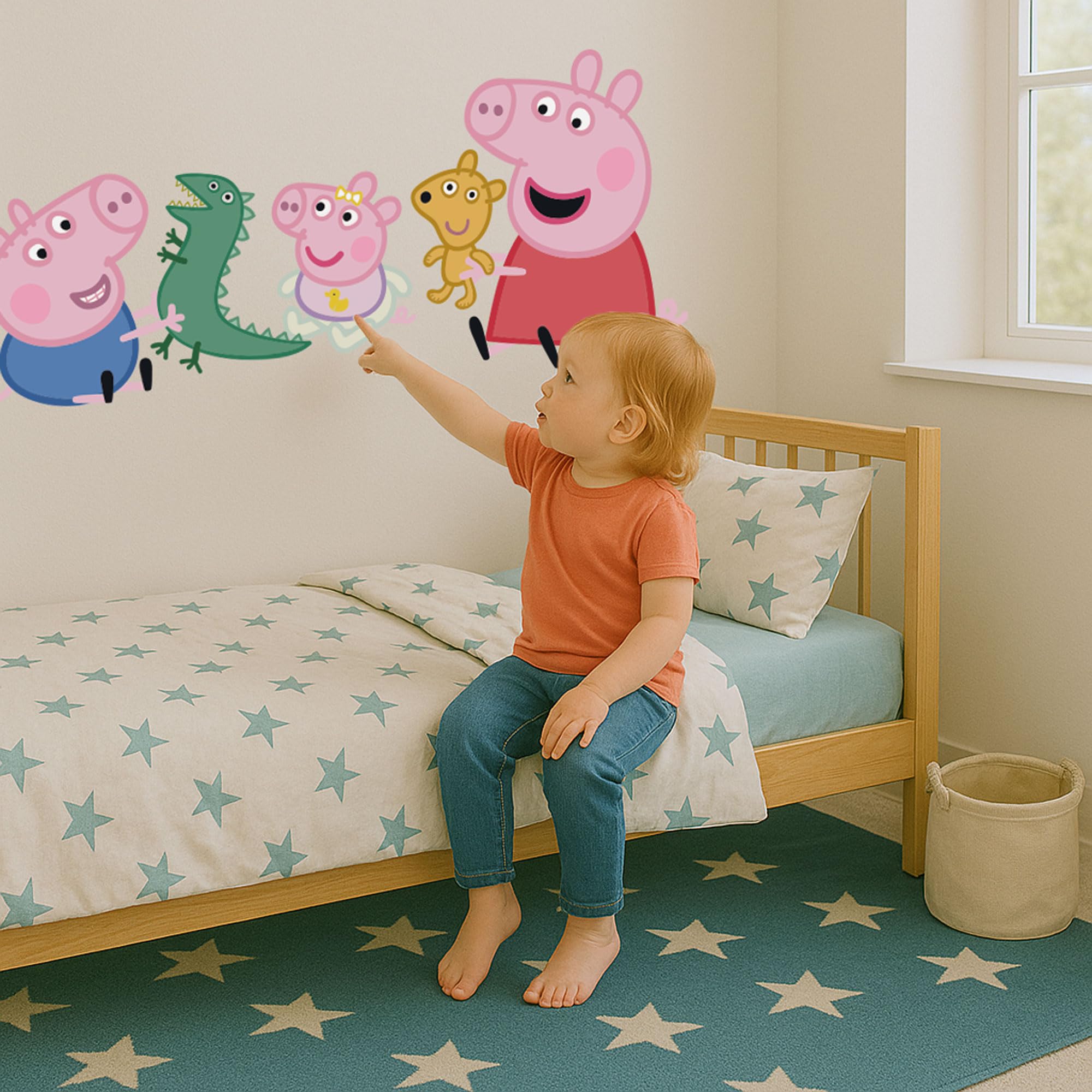Peppa Pig Wall Sticker Kids Bedroom Decor Removable Vinyl Nursery Wall Decals