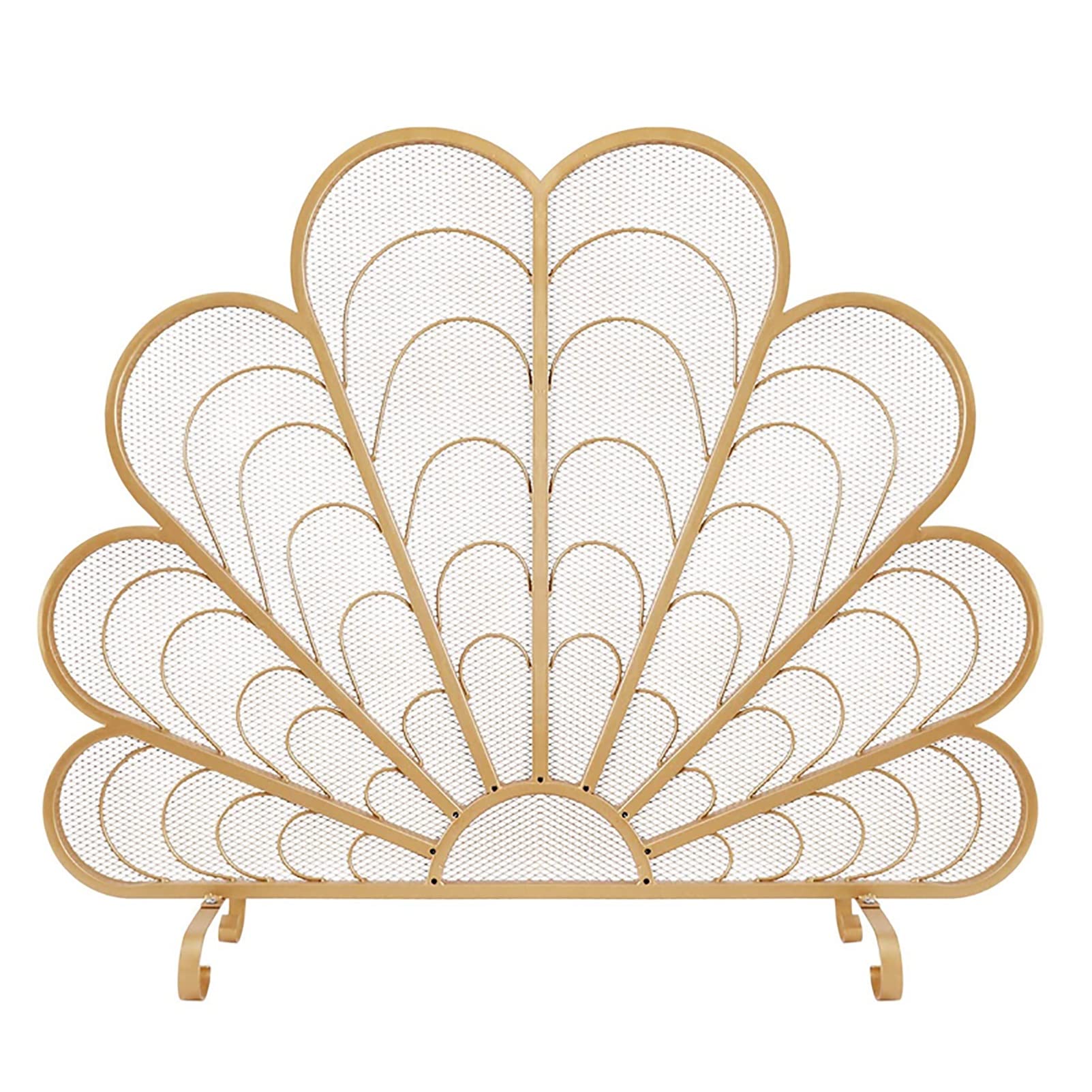 Protection de cheminée élégante en forme de paon - 80 cm - En maille d'acier robuste - Autoportante - Anti-étincelles