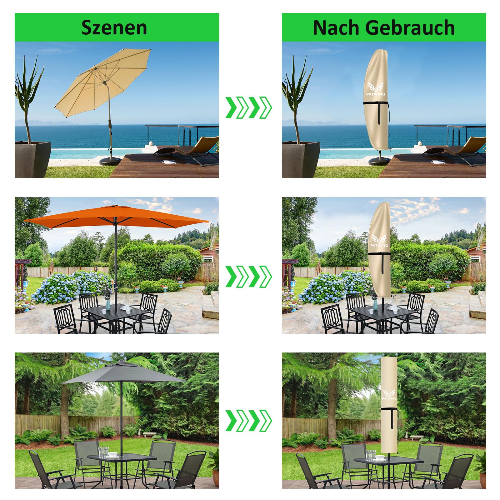 Pokrowce na Parasole Przeciwsłoneczne, Zdecentralizowany Pokrowiec na Parasol przeciwsłoneczny, Pokrowiec na Parasol Ogrodowy na Parasol Voczny na Patio
