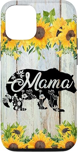 Funda para iPhone 1212 Pro Mama Bear rústico de madera de girasoles granja Country Mom disponible en Yaxa Colombia