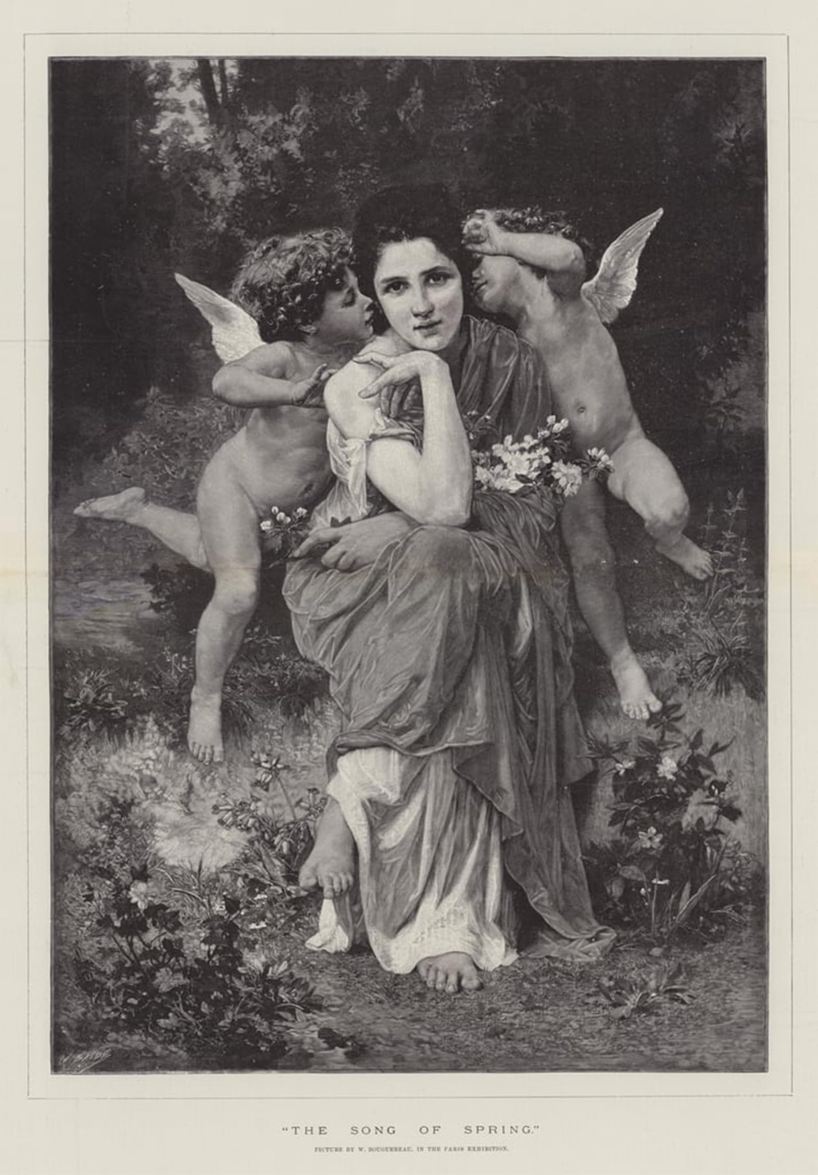 HRJUBWREE Classic Canvas Picture Art Canvas Print Modern Oil Painting Work Interrupted by William Adolphe Bouguereau Artwork on Wall for Home Decor 60x90cm
