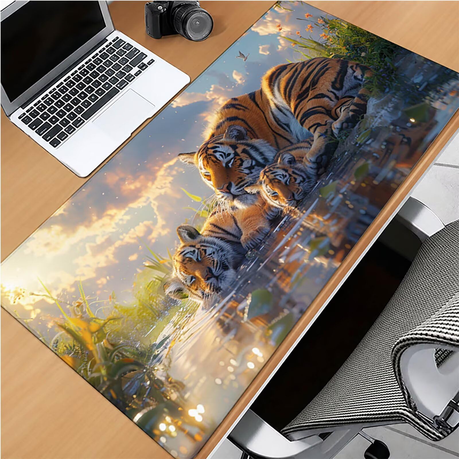 Verde Alfombrilla Ratón XXL 1600x800x3mm, Tigre Grande Mouse Pad T-7050 | Alfombrilla Ratón Gaming Mejora la Precisión y la Velocidad, Alfombrilla Escritorio para Jugadores de PC, Oficina