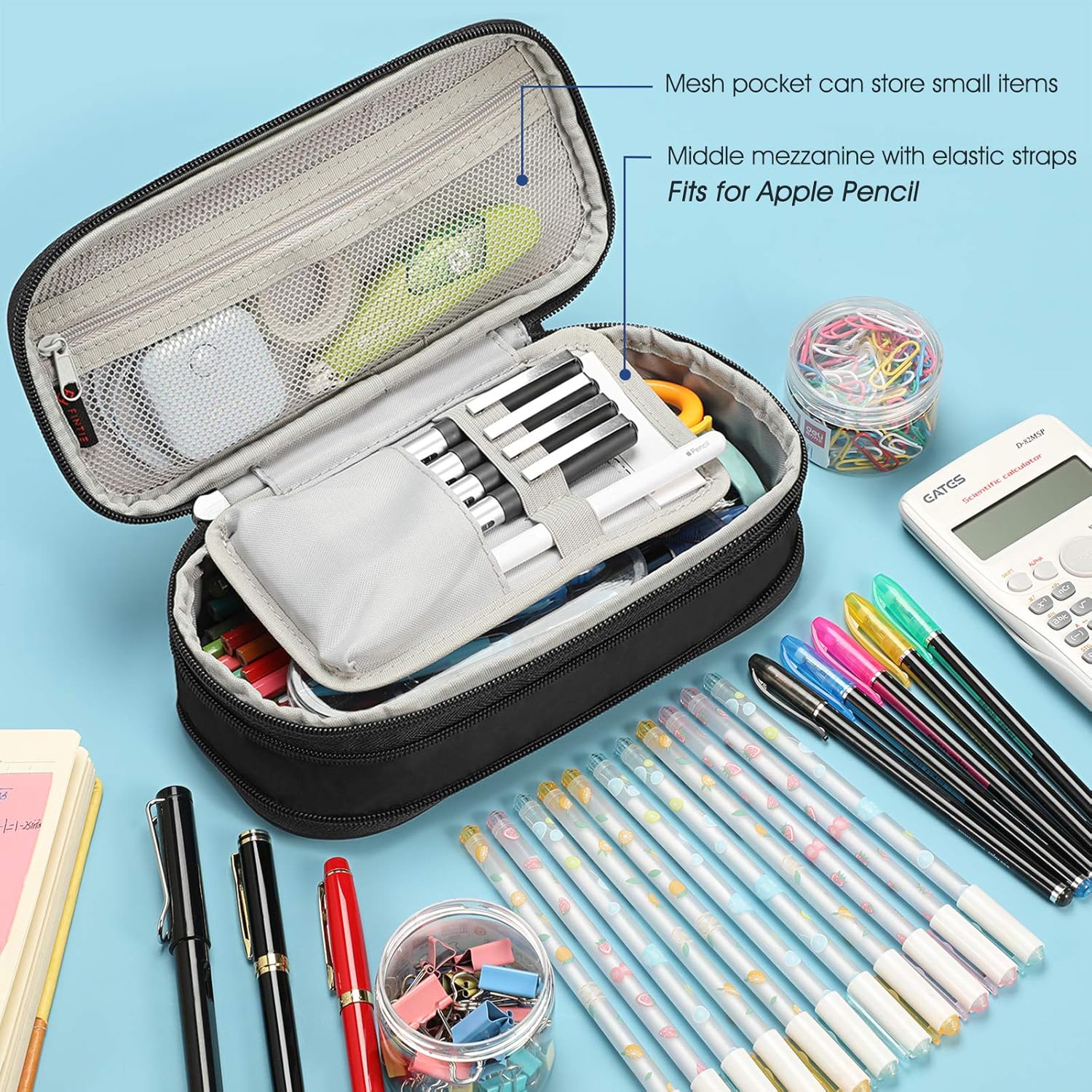 Amazon Com Finpac Foldable Pencil Case Large Capacity Pencil Box Pen Pouch Stationery Storage Organizer For Teen Girls Boys Kids Office School Supply For Students Don T Touch Me Office Products