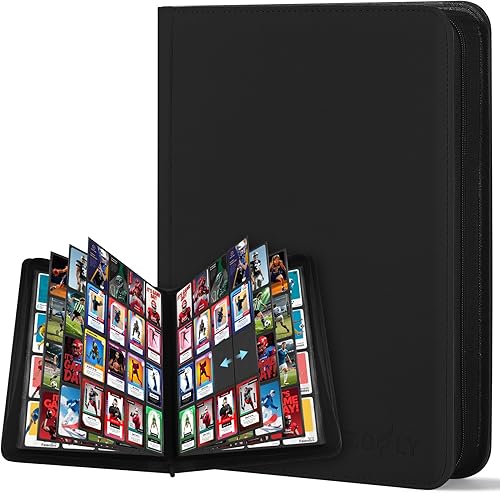 Miniatura 14 de Carpeta de tarjetas coleccionables Zofly con 9 bolsillos, álbum de colección de tarjetas con cremallera, resistente soporte para 540 tarjetas de