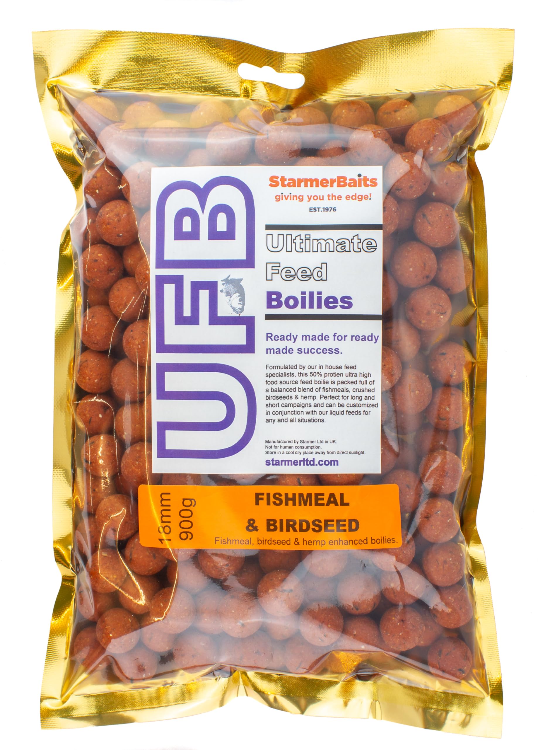 starmerbaits Ultimate feed boilies / 18mm / 900g / Fishmeal & birdseed