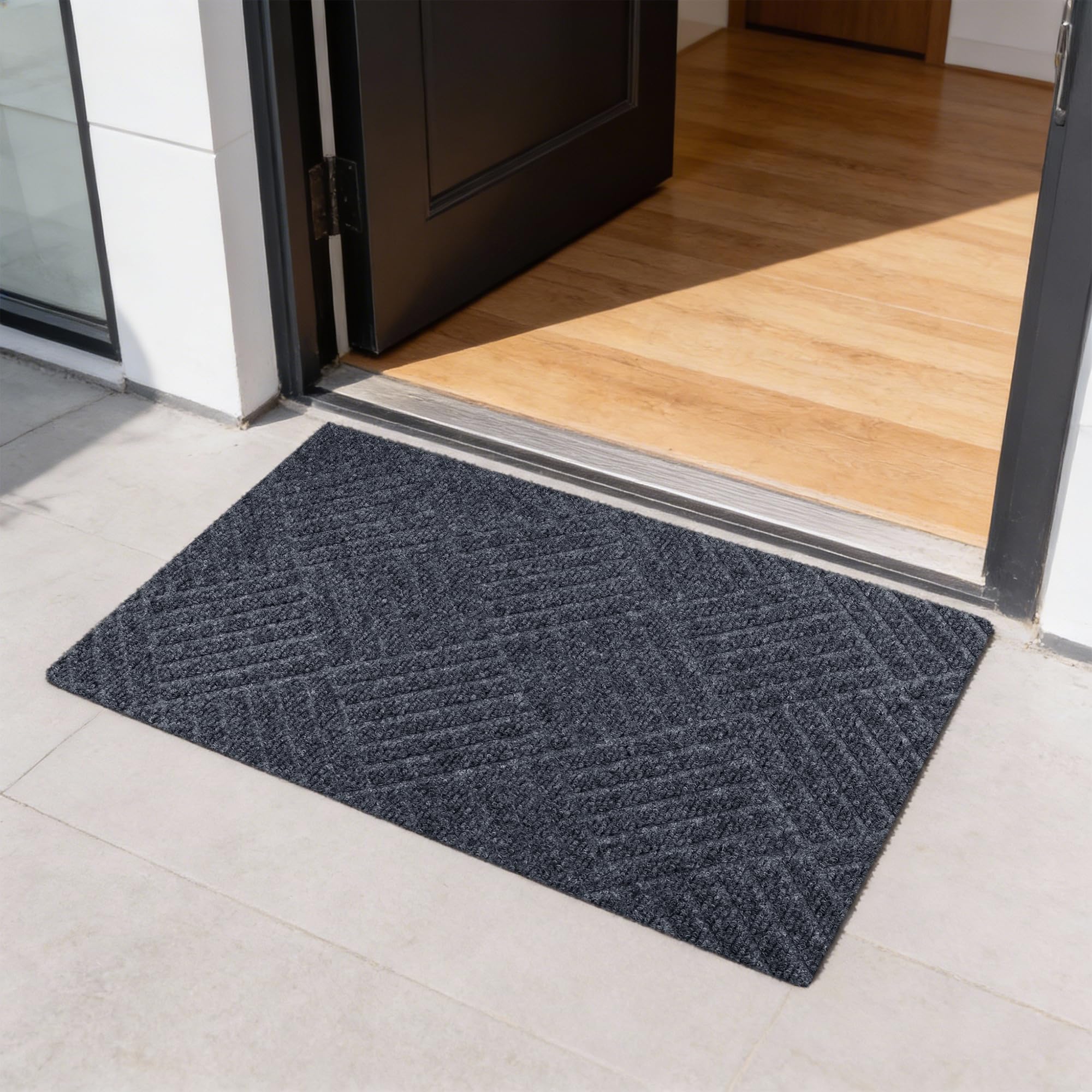 Zourglow Door Mats Outdoor Non-Slip 40 x 60 cm, Grey — image 1