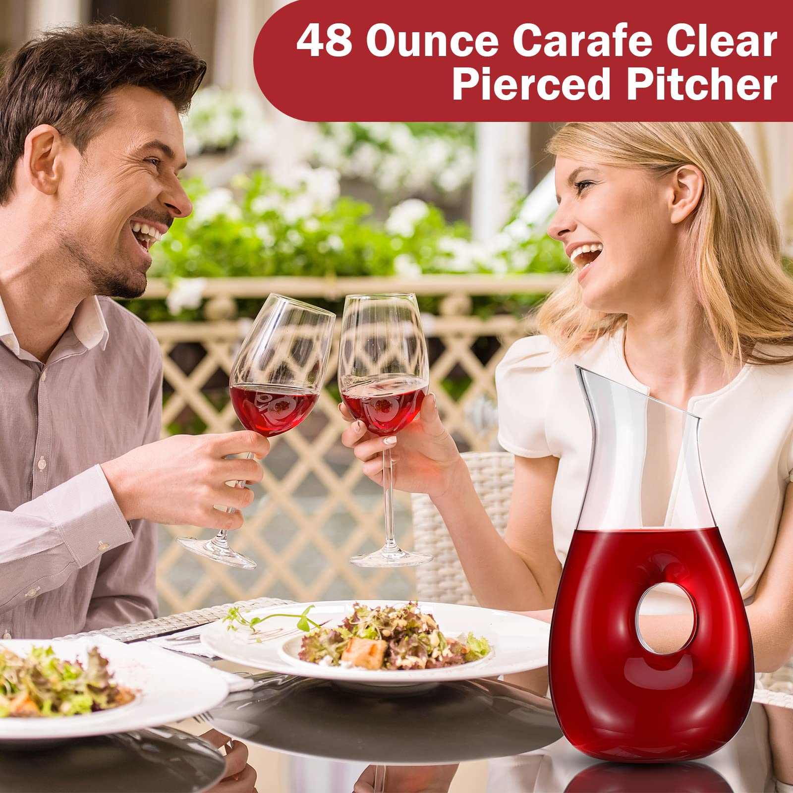 Weindekanter, Karaffe, gepiercter Dekanter, klares Glas, Saftkrug für Rotwein, Bier, Wasserliebhaber, Geschenk, Hochzeit, Geburtstag, Partyzubehör, 2 Stück