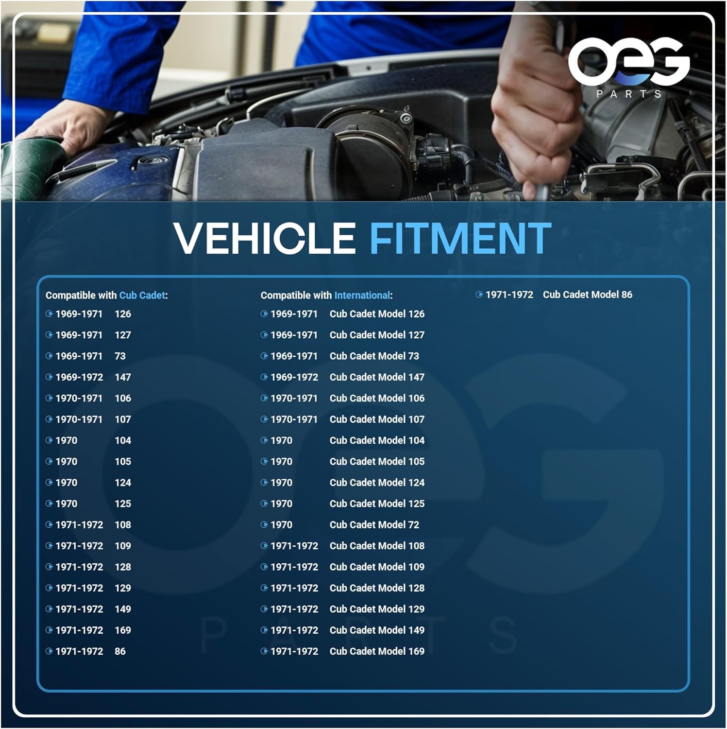OEG Parts New Generator Compatible With 1969-1972 Cub Cadet w/Kohler K-241 K-307 K-321 K341 10HP 12HP 14HP 16HP 103809A2 1101691 1101996