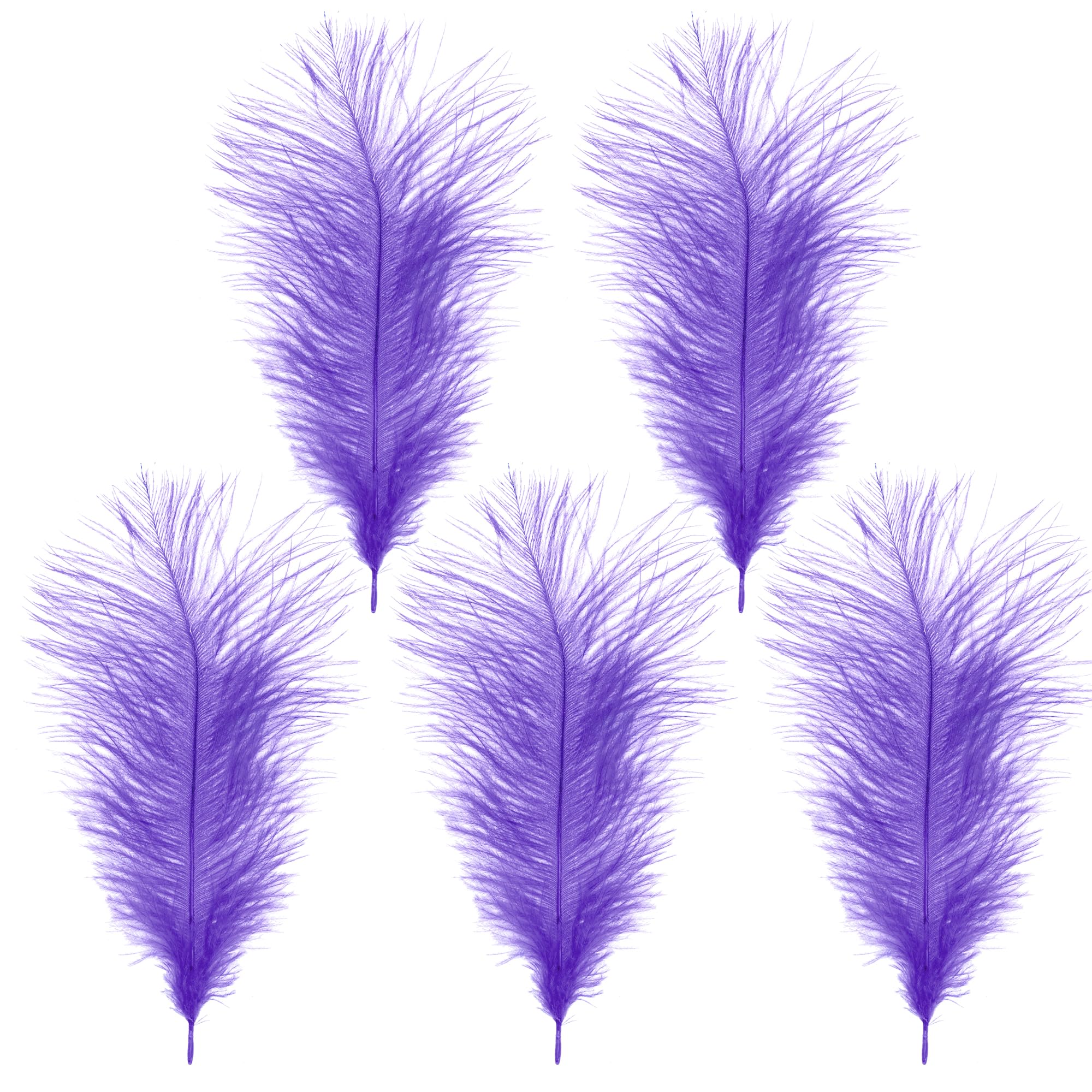 Weddecor Lilac Purple Natural Ostrich Feathers 14-16" (35-40Cm) Long For Wedding Centerpieces, Home, Decorating Costumes, Embellishment, Art & Craft, Parties (Pack Of 5)