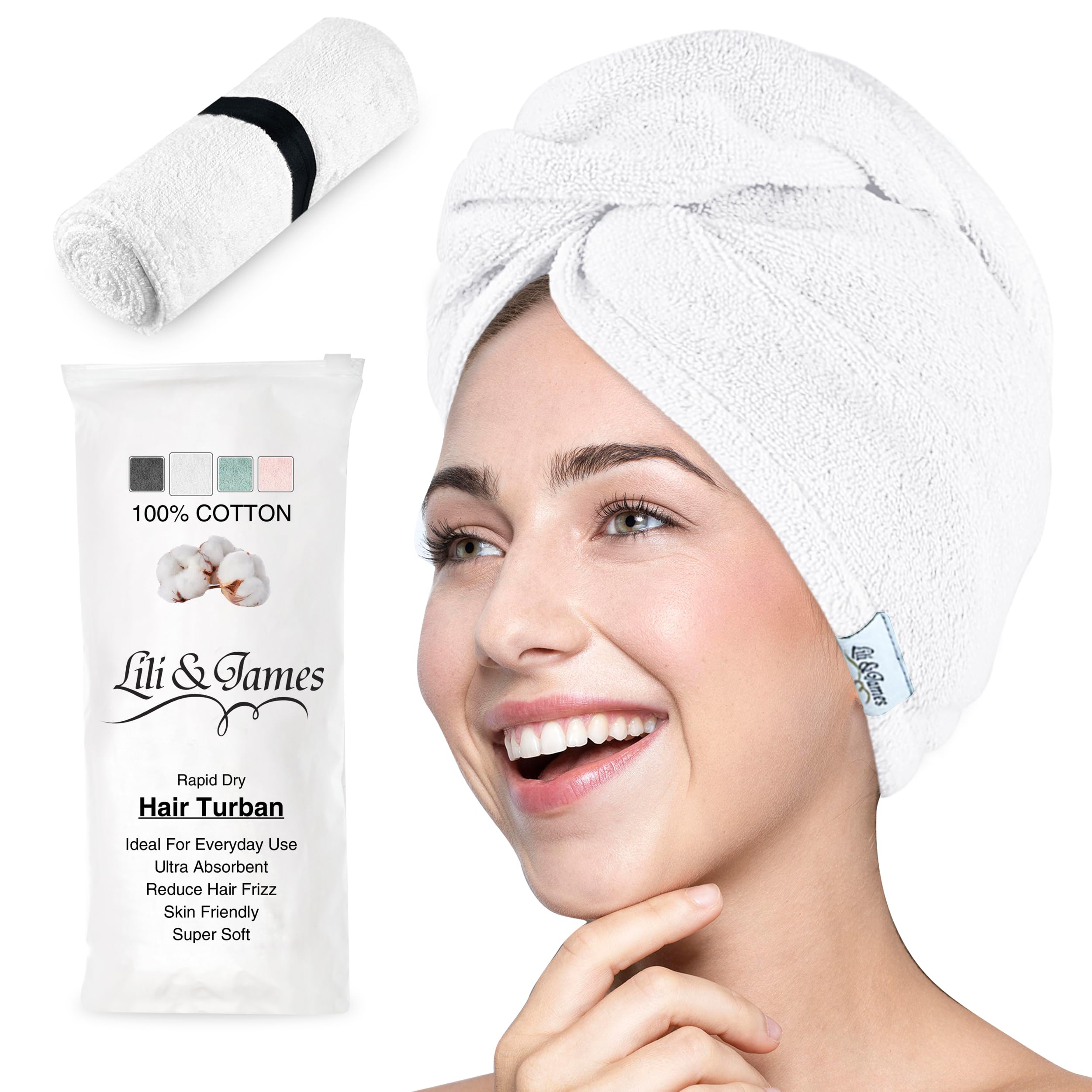 Lili&James 100% Cotton Hair Towel Wrap