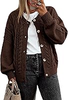 BTFBM Women's Chunky Cable Knit Cardigan Sweater Oversized Button Long Sleeve Loose Fit Fall Winter 2025