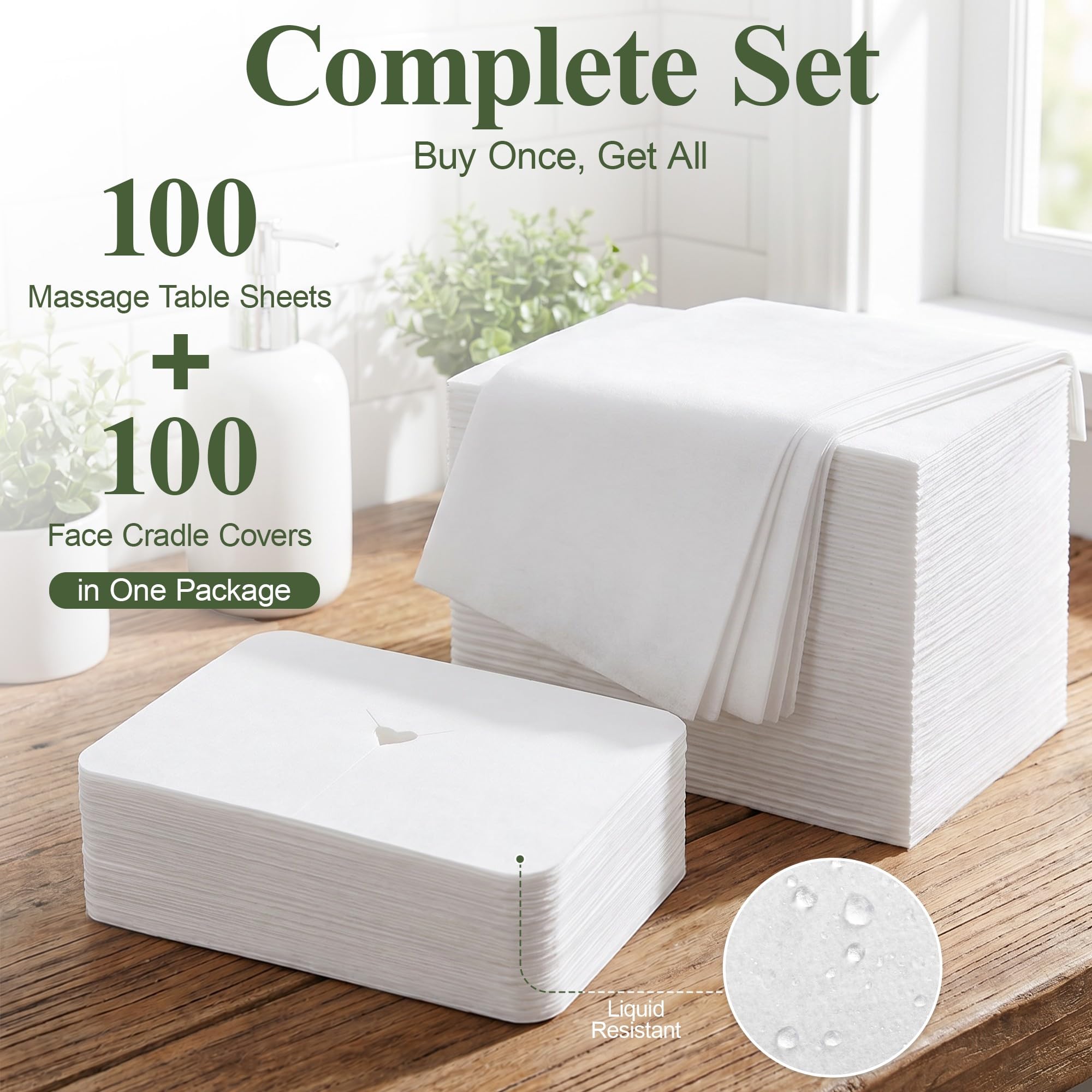 Disposable Bed Sheets & Face Cradle Covers - 100 Pack -2