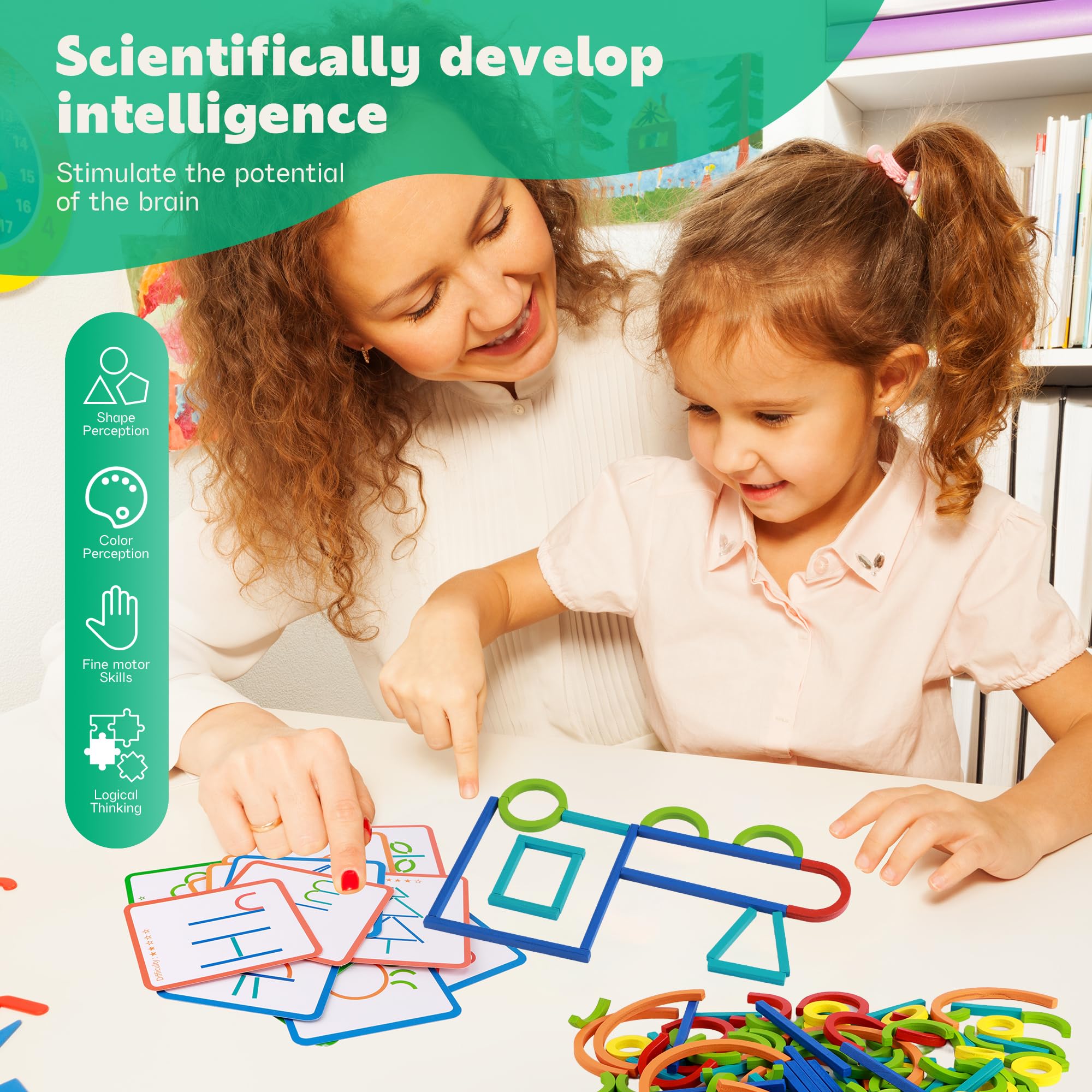 YiliYa Juguetes Montessori Niños 3 4 5 6 Años Juegos Educativos Rompecabezas de Madera Creativos Juegos Interactivos Regalo para Niños Niñas — view 5