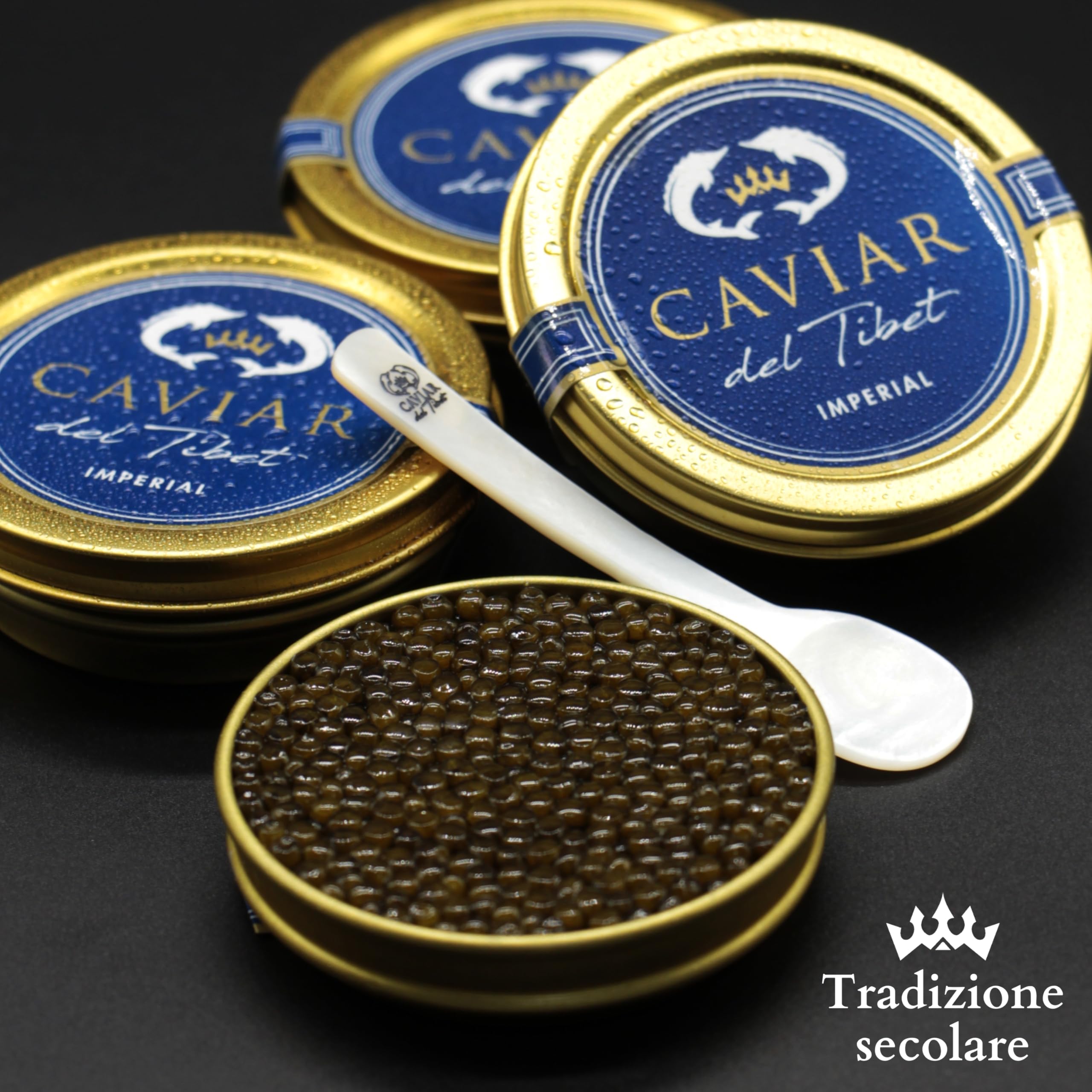 Caviale del Tibet – Caviale Imperiale 50gr – Caviale di Storione Ascipenser Schrenckii e Huso Dauricus – Uova di Caviale – Caviale Gourmet