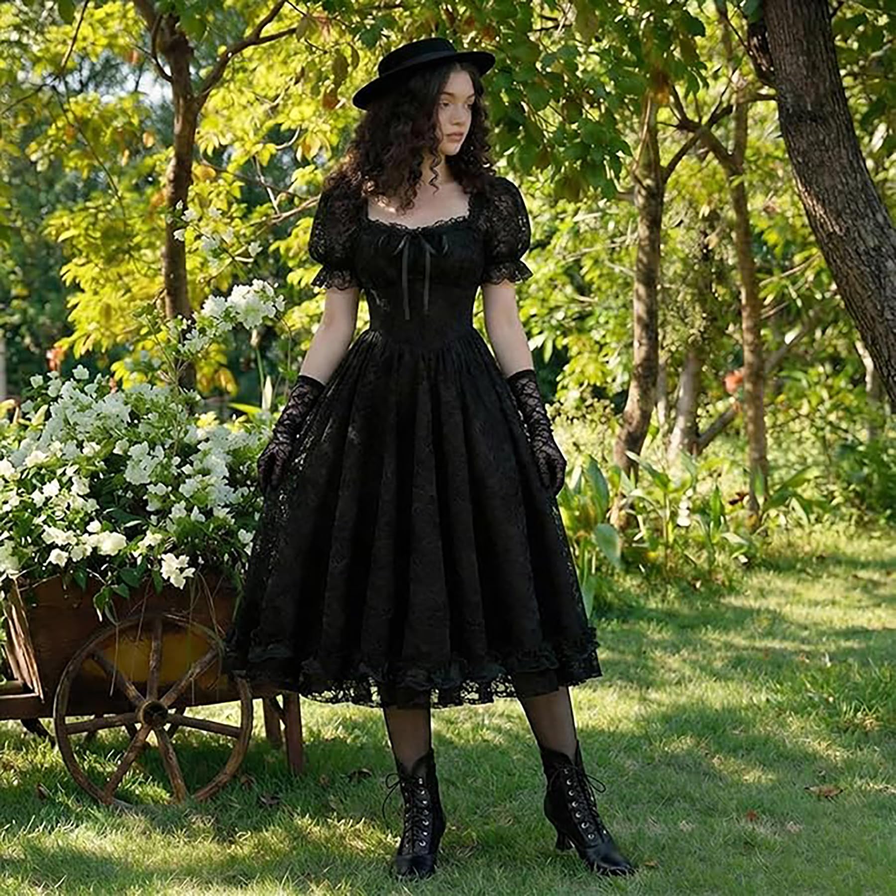 Women Vintage Victorian Boots Lace Bridal Wedding Ankle Boots