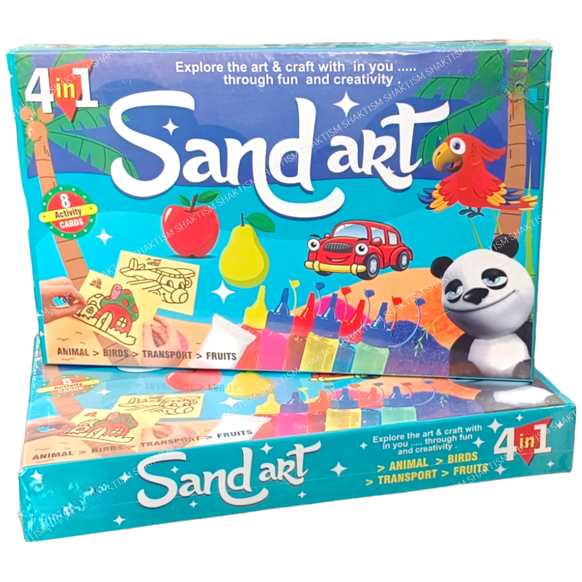 SHAKTISM Sand Art 4in1, Make 8 Different Paintings with Sand, 6 Years +, DIY Sand Art Kit, Coloured Sand, Stickers, Animal, Birds, Transport, Fruit with 8 Active Cards - 1Box (B0D6G7DV4X) Amazon Price History, Amazon Price Tracker
