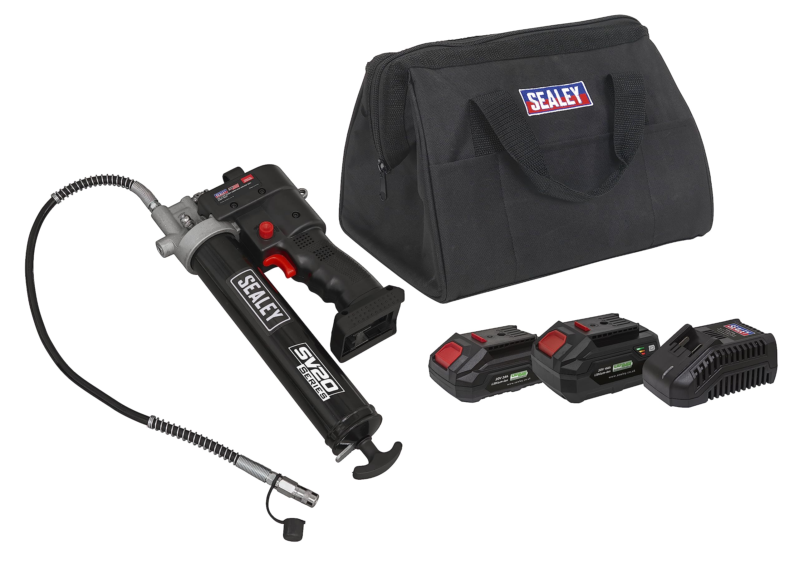 Sealey Sealey 20V SV20 Series Grease Gun Kit - 2 Batteries CP20VGRGKIT