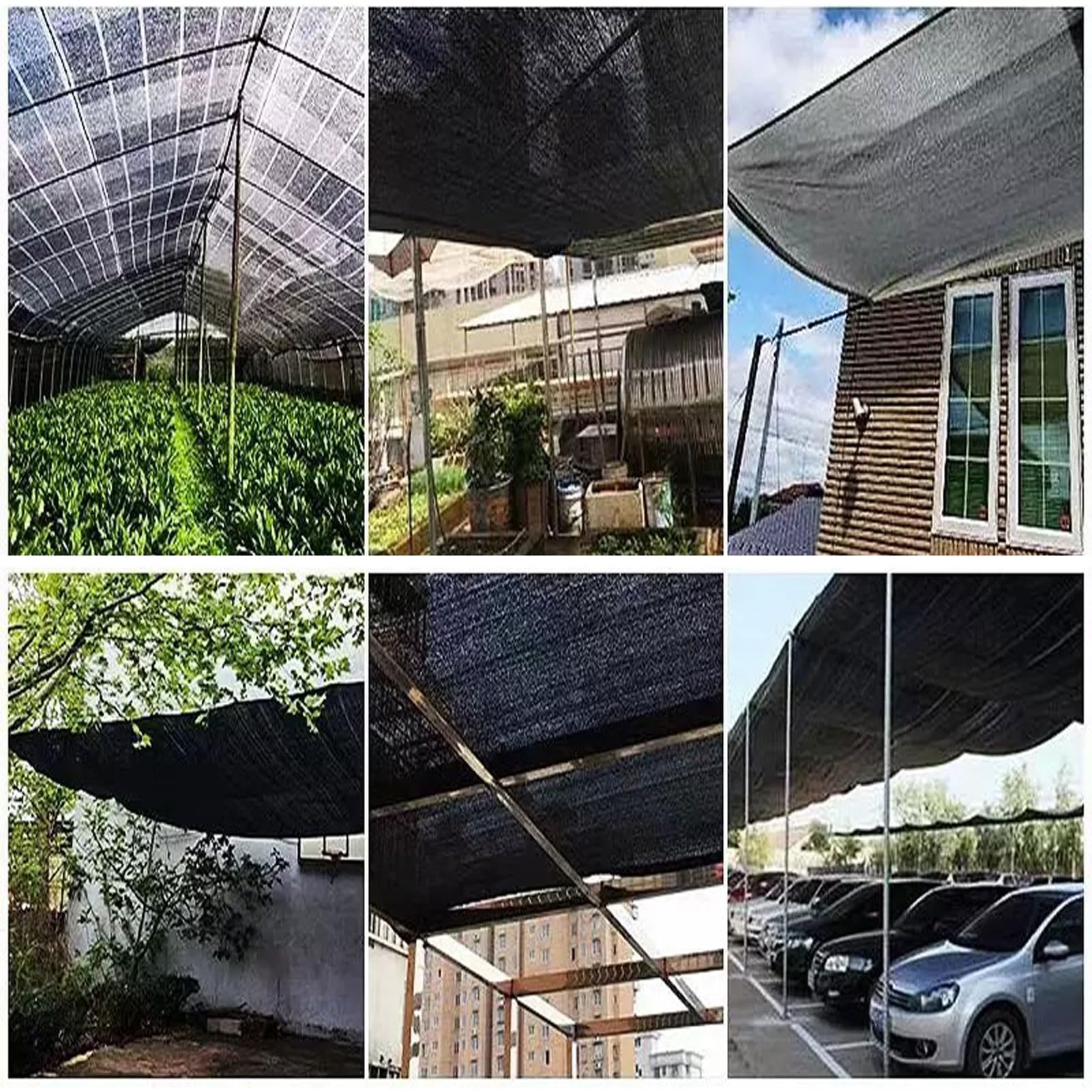 Malla de sombra de 15 m, 70-90% de protección solar, transpirable, para invernadero, terraza, jardín, flores, gallinero, cochera