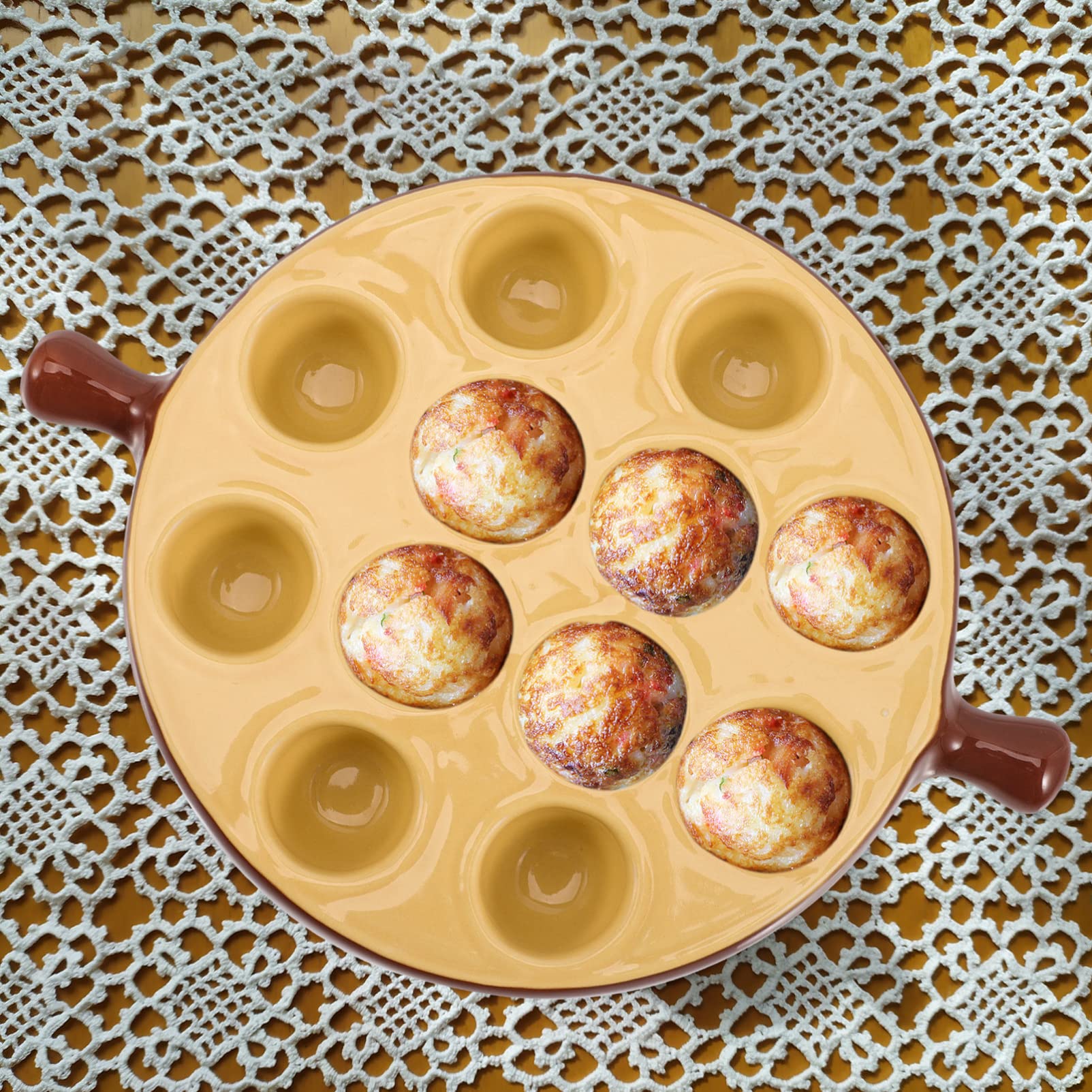 BESPORTBLE Assiette À Escargots En Céramique 23X17Cm Avec Poignées Antidérapantes Plat À Escargots Pour Four Et Service Culinaire