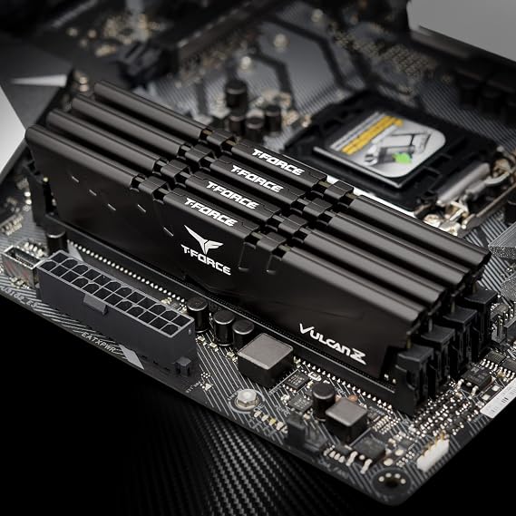 TEAMGROUP T-Force Vulcan Z DDR4 16GB Kit (2x8GB) 3200MHz (PC4-25600) CL16 Desktop Memory Module Ram Black TLZBD416G3200HC16FDC01