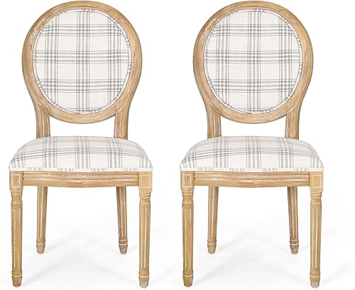 Christopher Knight Home Camille - Sillas de comedor tradicionales de terciopelo, 2 piezas, color gris y blanco brillante