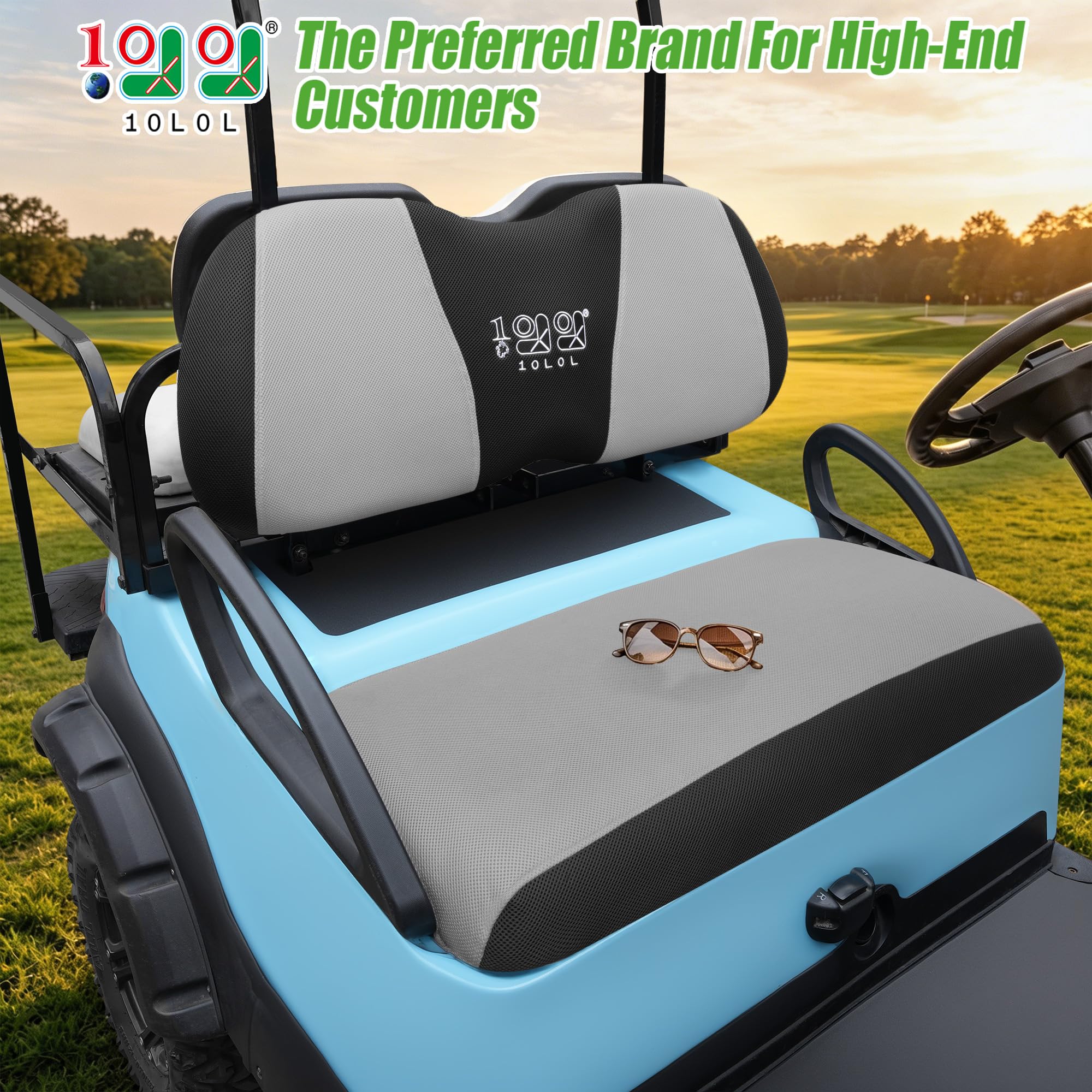 10L0L Housses de siège universelles pour voiturette de golf - Matériau durable et respirant - S'adapte comme un gant pour voiture de club précédente et Yamaha, facile à installer