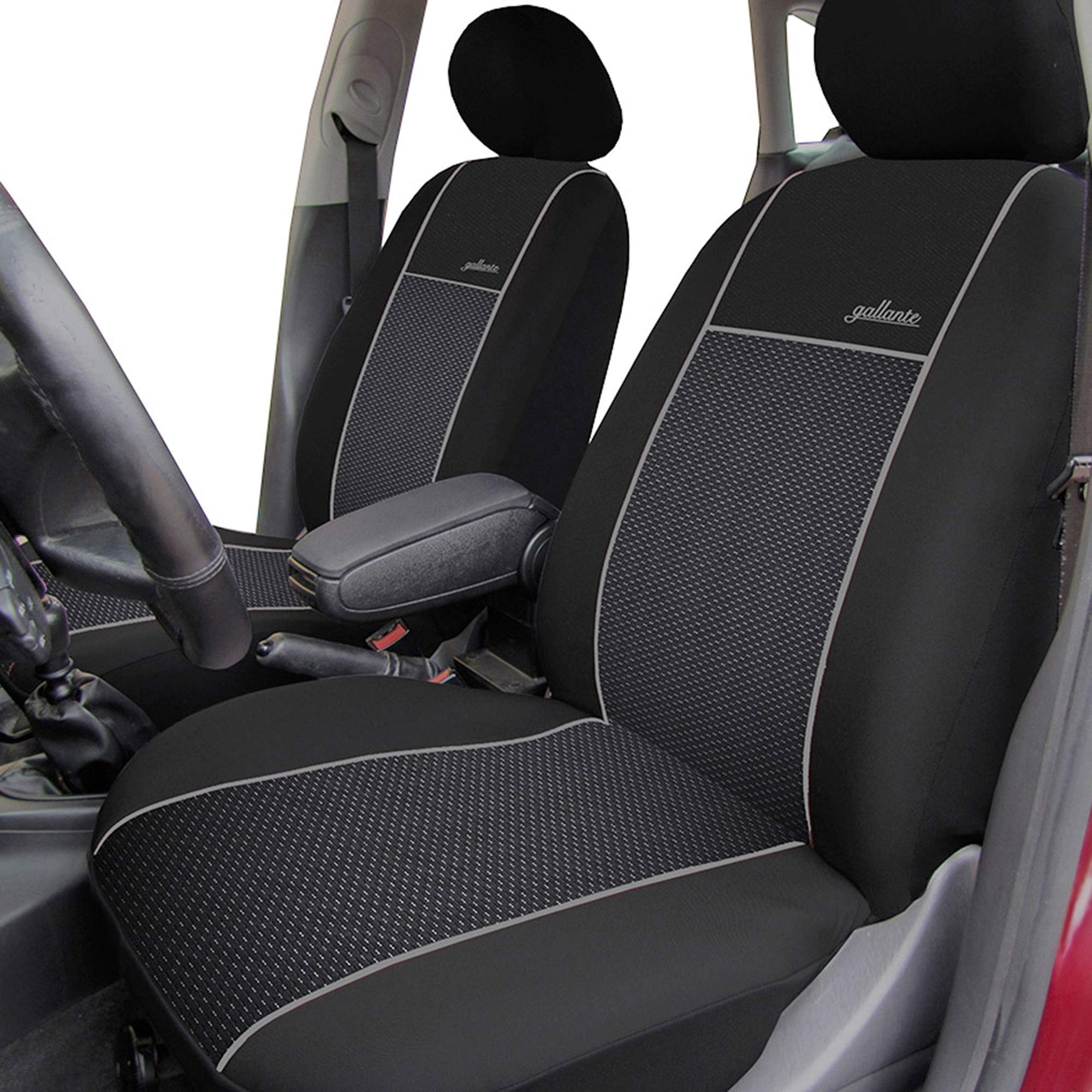 Saferide | Poliestere Nero 5-Sedile Coprisedilli Anteriori Auto