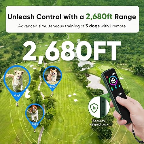 Miniatura 3 de Collar de choque para perro con 10 niveles de pitido, 2680 pies, 4 modos, collar eléctrico de entrenamiento para perros con control remoto,